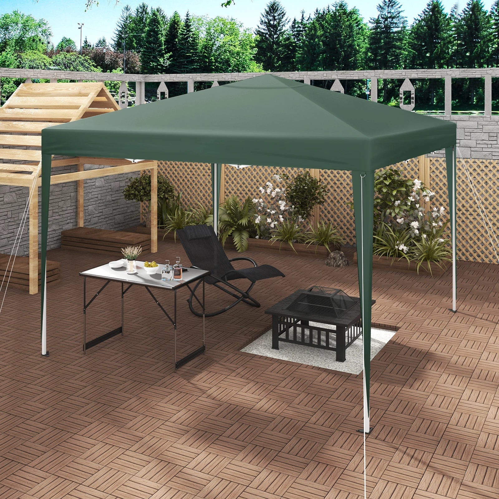 Easy Up Pop-up Partytent 3x3 m Waterdicht – Tuinpaviljoen met UV-Bescherming & Draagtas voor Tuin, Camping en Evenementen