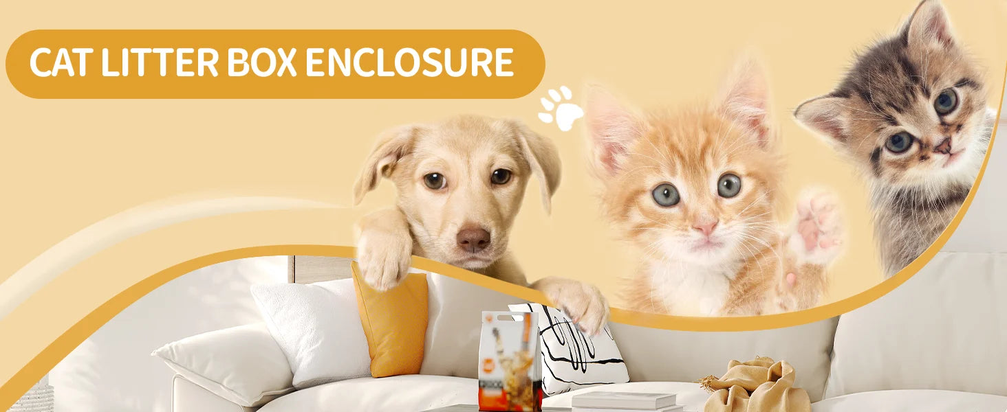 Grijze Kattenkast met Rieten Deur – Verborgen Kattenbak & Stijlvol Kattenhuis met Opbergruimte
