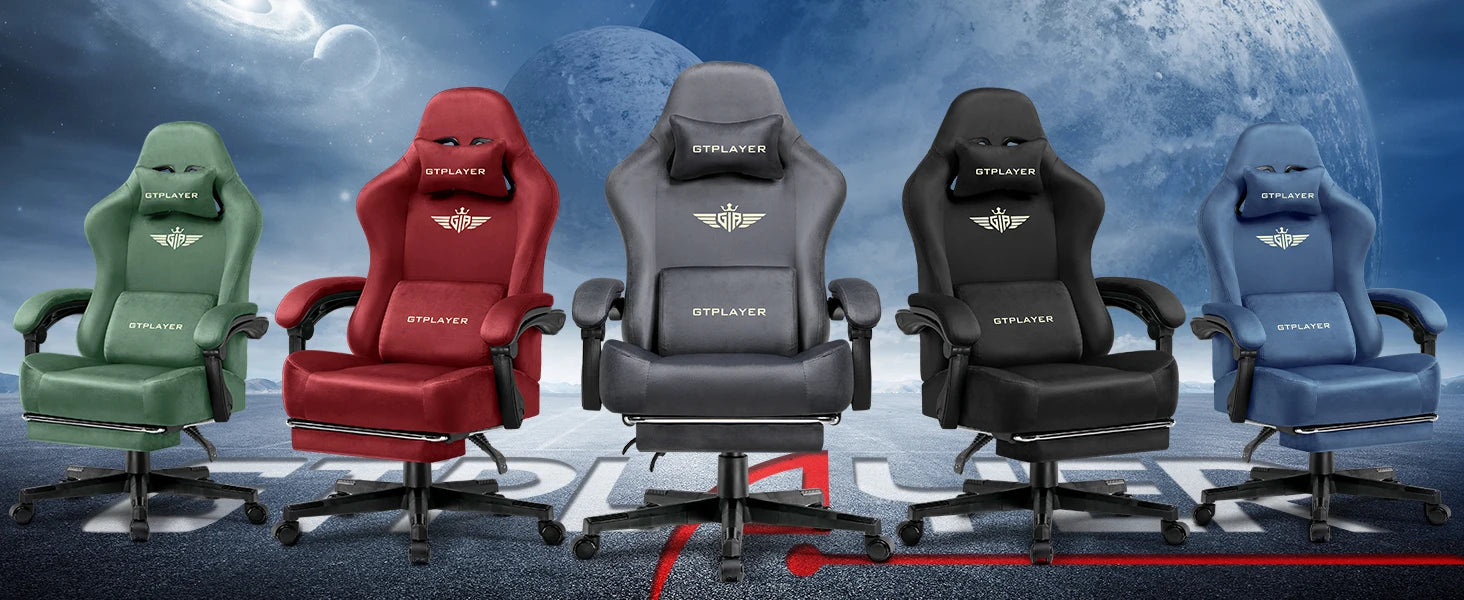 Ergonomische Gaming Stoel met Voetsteun en 150° Verstelbare Rugleuning – Ademend Stoffen Bureaustoel voor Gaming & Kantoor