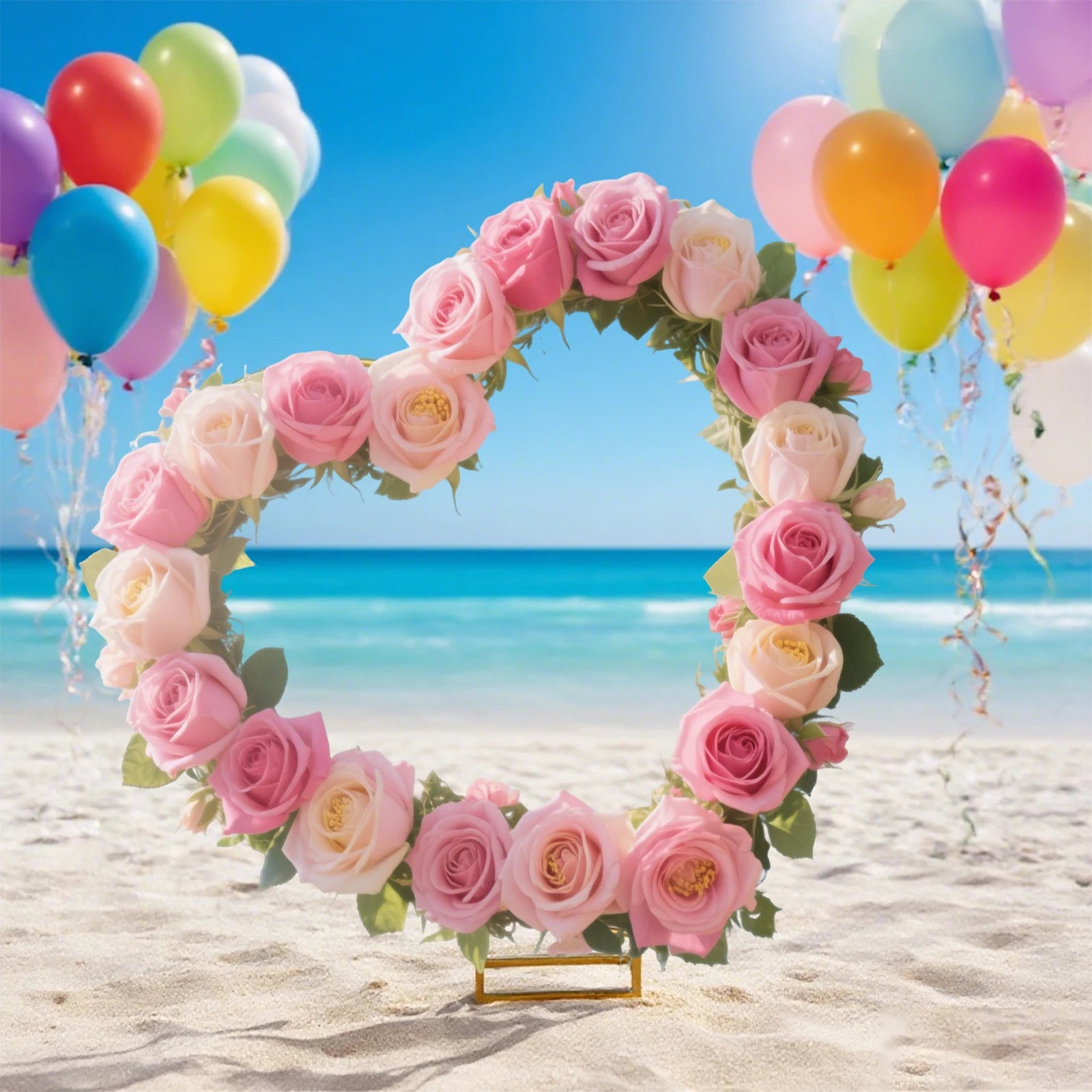 Gouden Ballonnenboog Frame – 2m/2,4m Feestdecoratie voor Bruiloften, Verjaardagen en Ceremonies – Herbruikbare Metaal Stand