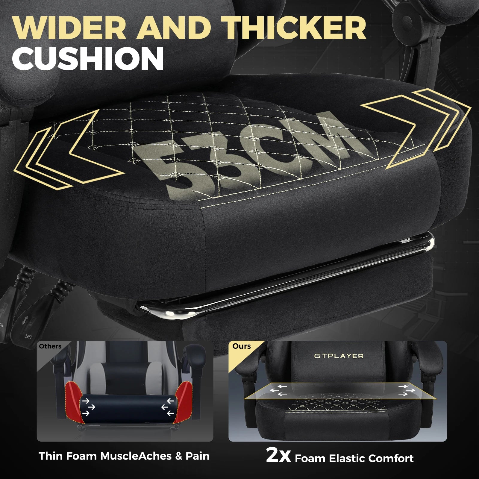 Ergonomische Gaming Stoel met Voetsteun – Stoffen Bureaustoel 360° Draaibaar & Verstelbaar (Comfort PC & Thuiswerk Stoel)