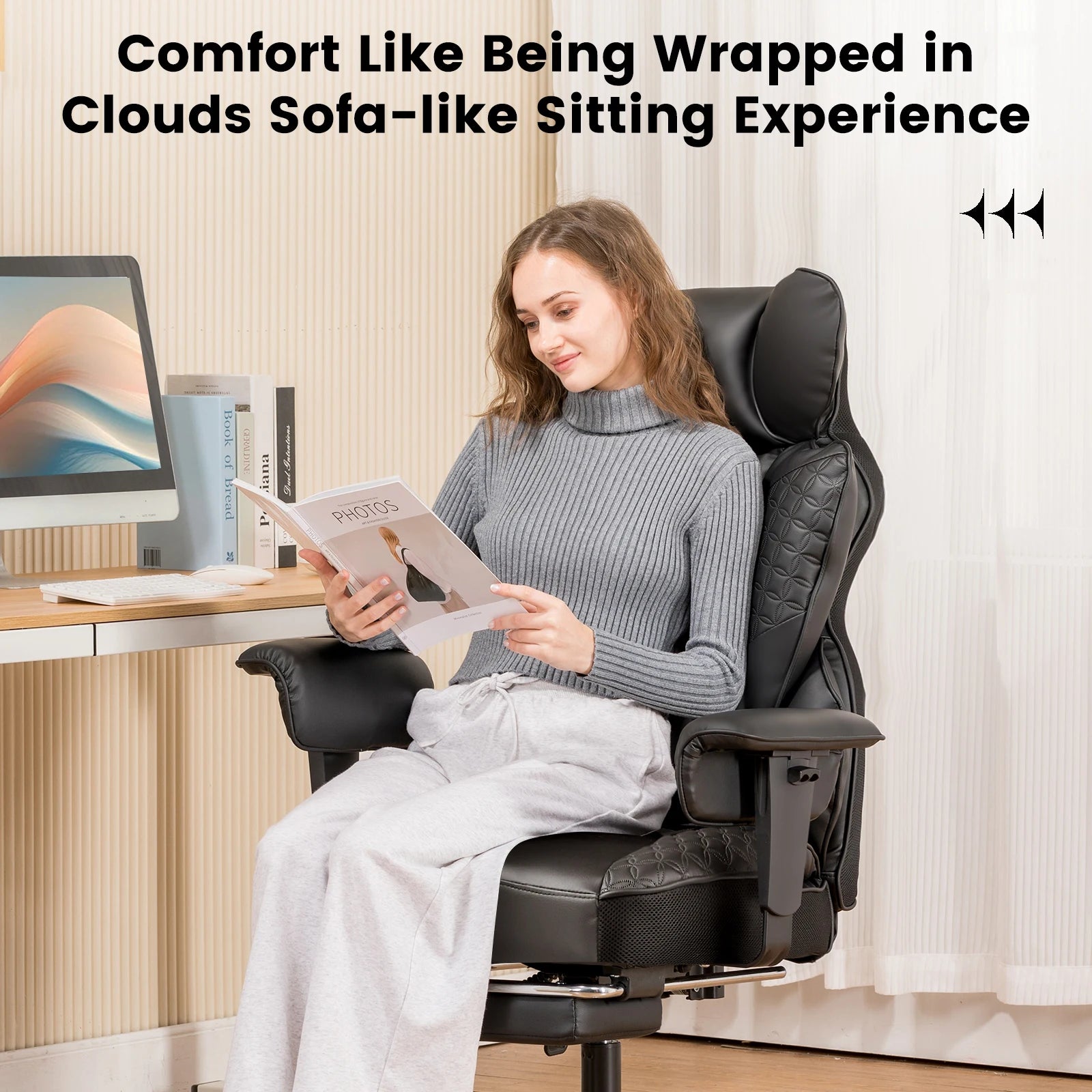 Ergonomische Gaming Chair & Bureaustoel – Verstelbare Armleuningen, Lendensteun, PU Leer – 150 kg