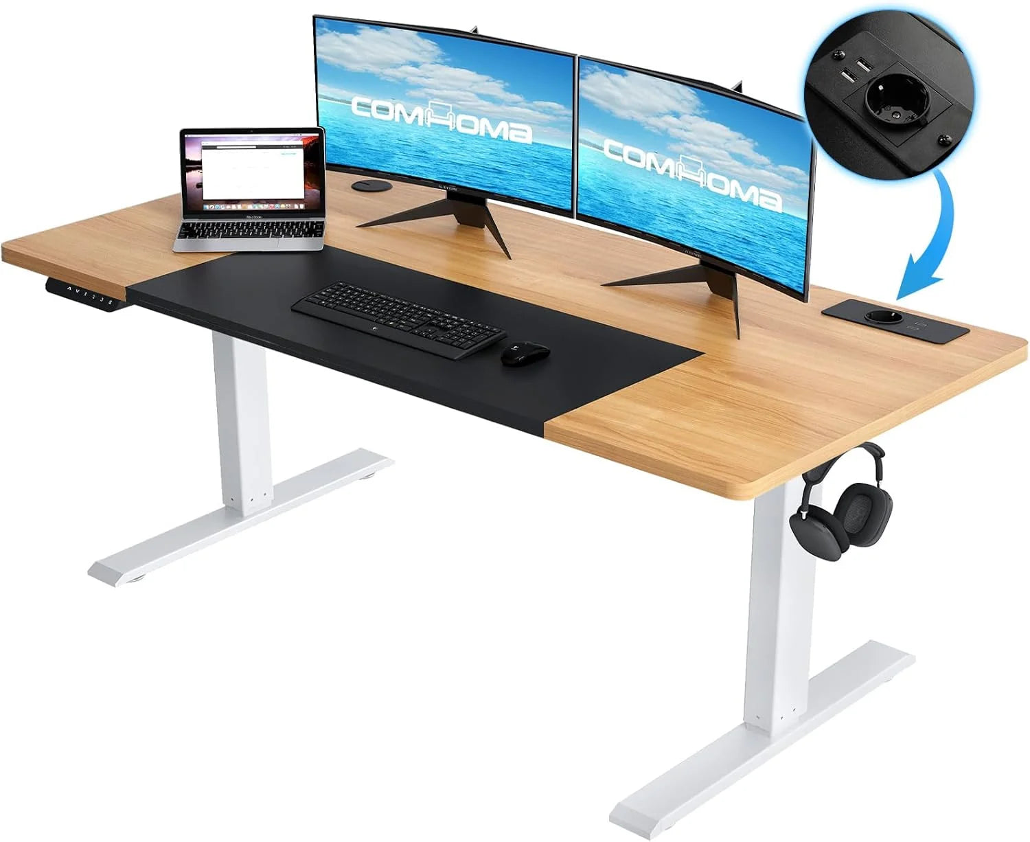 Elektrisch Zit-Sta Bureau Verstelbaar met USB en Ergonomisch Design (140x60 / 160x70 cm)