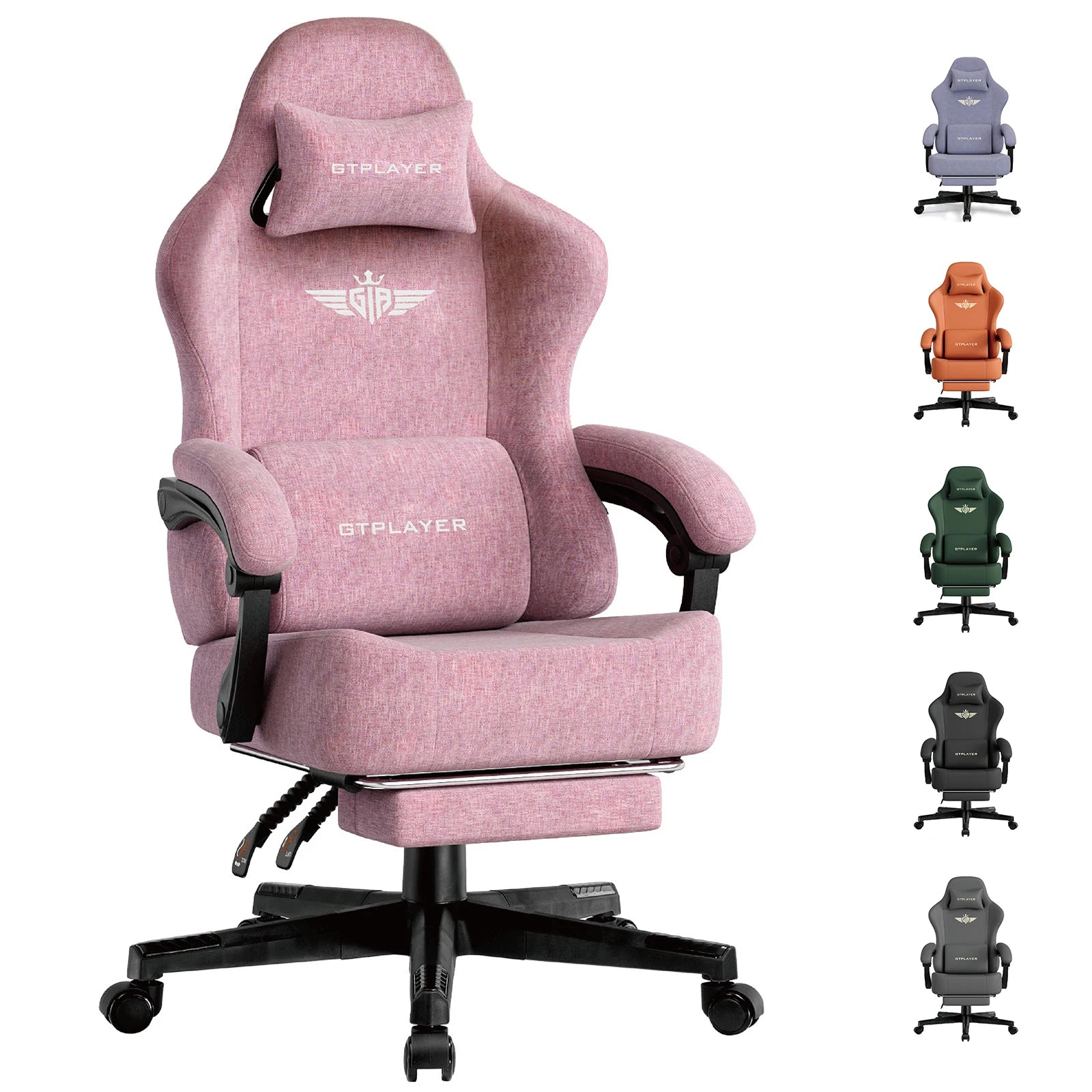 Ergonomische Gaming Stoel met Voetsteun en 150° Verstelbare Rugleuning – Ademend Stoffen Bureaustoel voor Gaming & Kantoor
