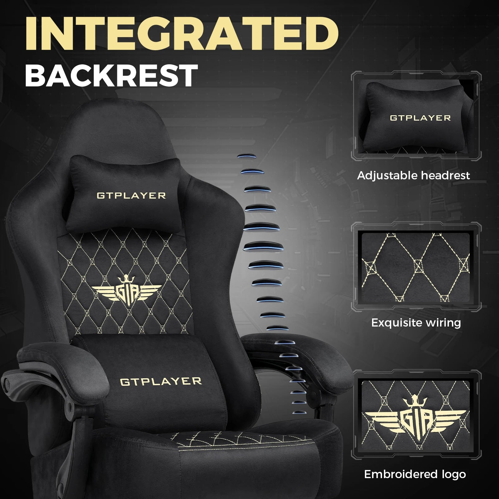 Ergonomische Gaming Stoel met Voetsteun – Stoffen Bureaustoel 360° Draaibaar & Verstelbaar (Comfort PC & Thuiswerk Stoel)