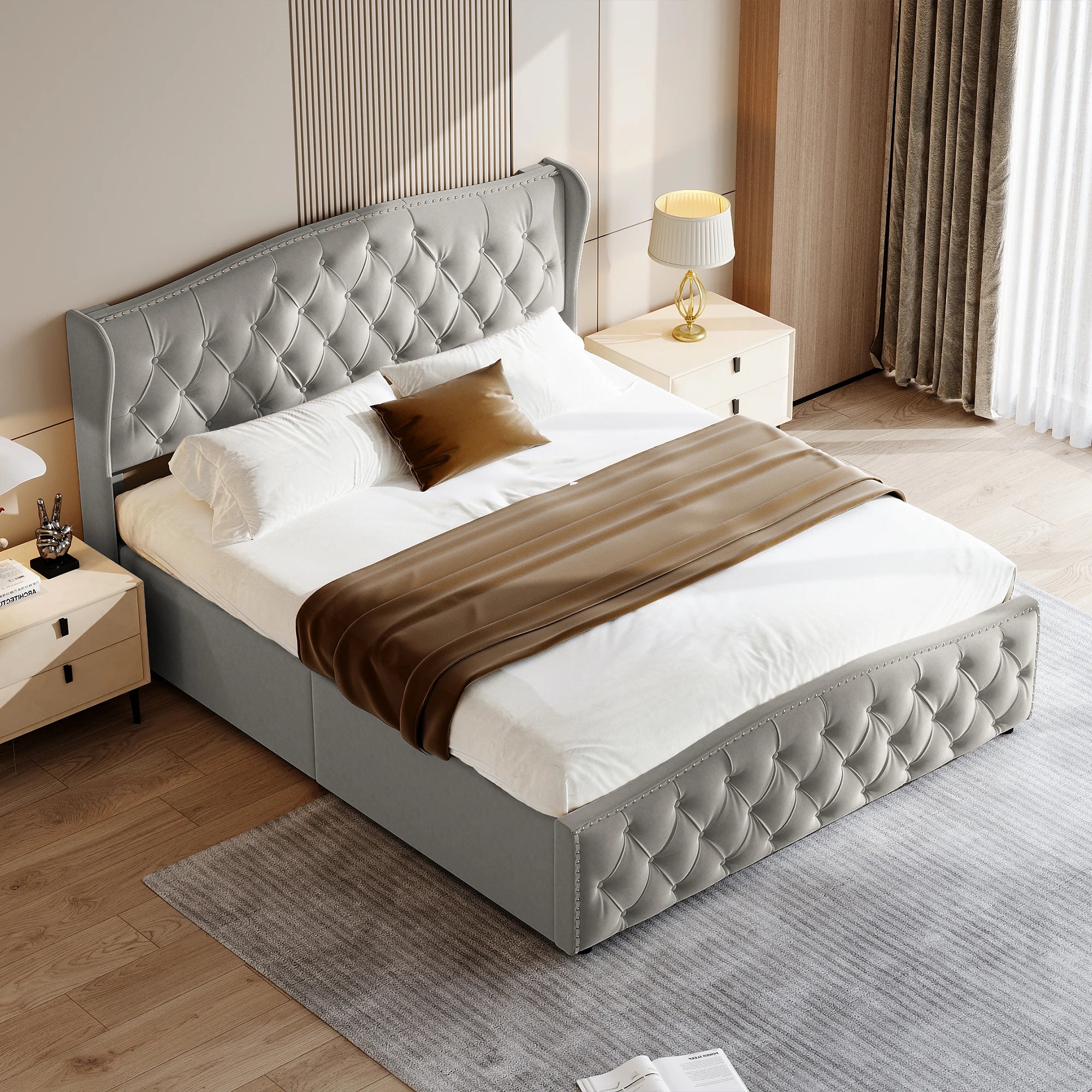 Tweepersoonsbed met opbergruimte 140x200 cm – Stijlvol & functioneel