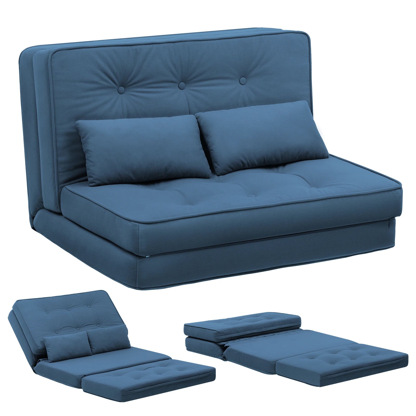 Verstelbare 2-Persoons Slaapbank met 6 Standen – Compacte Multifunctionele Sofa Bed voor Kleine Ruimtes