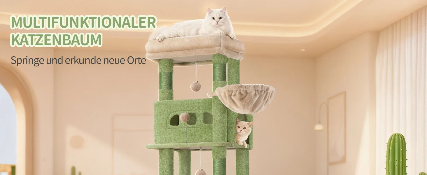 Grote 170 cm Kattenboom met 8 Krabpalen – Luxe Kattenhuis voor Grote en Meerdere Katten
