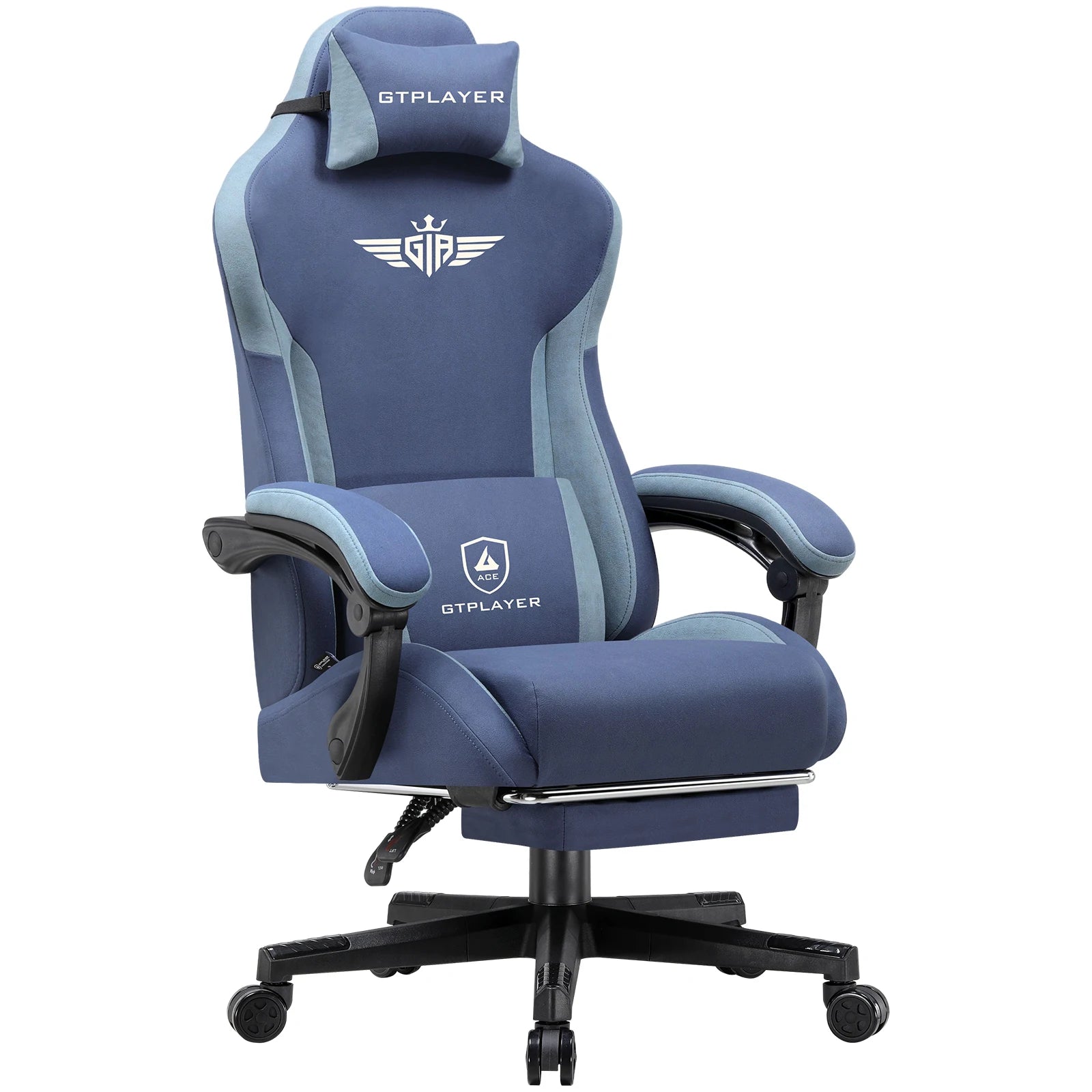 Ergonomische Gamingstoel van Stof met Voetensteun en Verstelbare Rugleuning (165°)