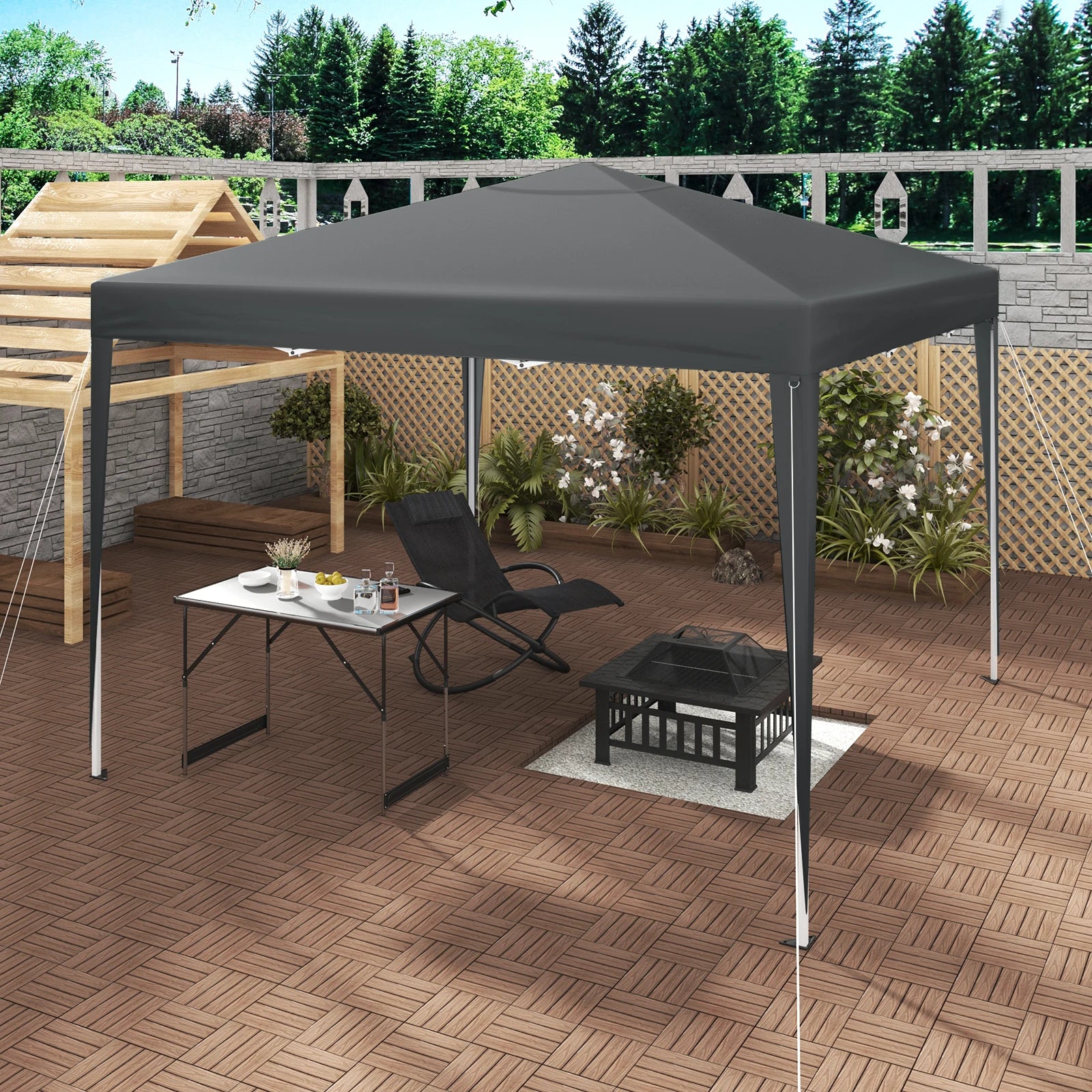 Easy Up Pop-up Partytent 3x3 m Waterdicht – Tuinpaviljoen met UV-Bescherming & Draagtas voor Tuin, Camping en Evenementen