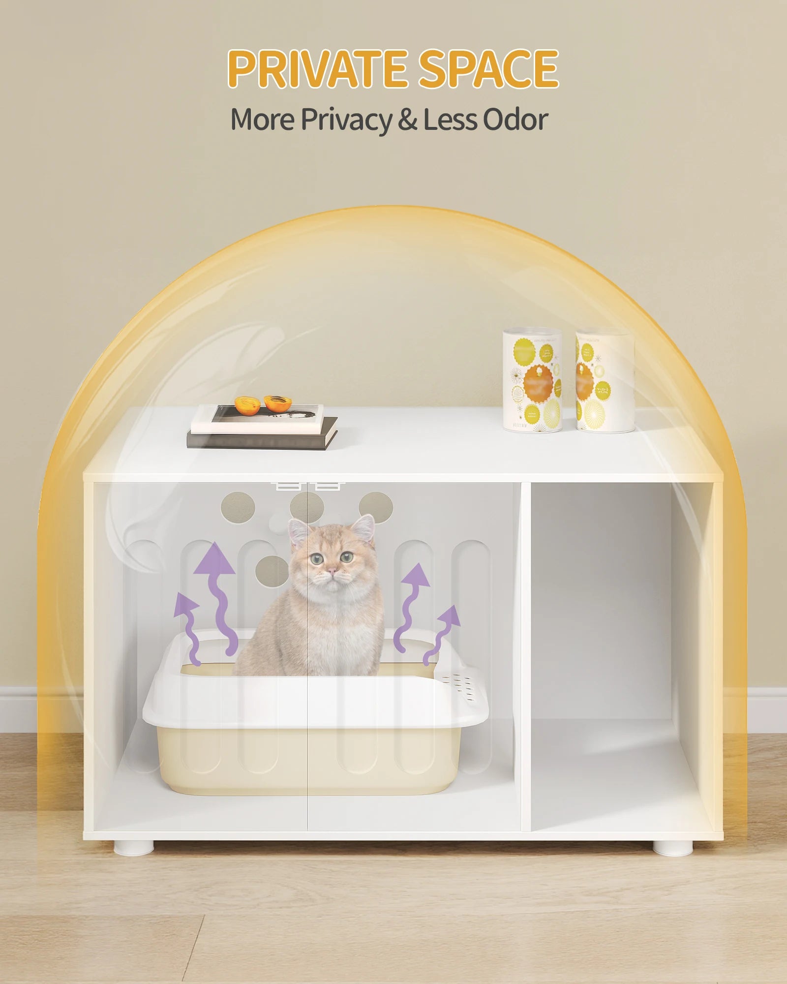 Grote Kattenkast met Deur – Modern Kattenhuis & Opbergmeubel voor Kattenbak