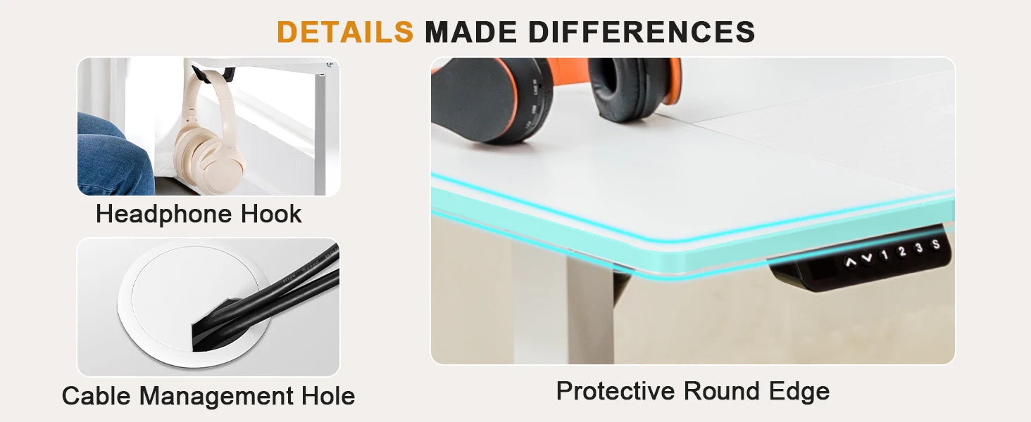Elektrisch Zit-Sta Bureau Verstelbaar met USB en Ergonomisch Design (140x60 / 160x70 cm)