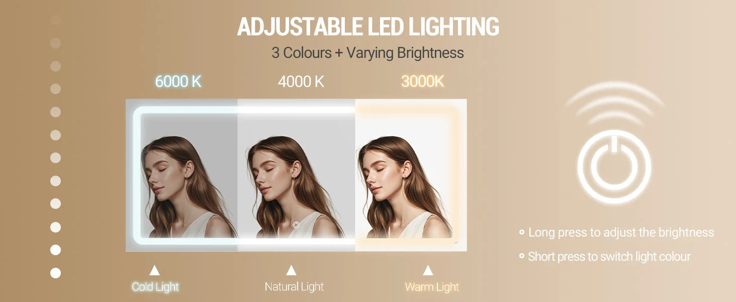 Grote Kaptafel met LED Spiegel en 11 Lades – Luxe Make‑uptafel met Verlichting & USB‑Poorten