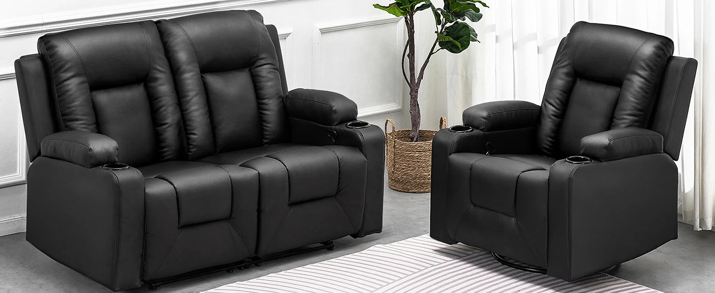 Luxe Relaxfauteuil 360° Draaibaar – Verstelbare TV Stoel met Voetsteun en Kunstleren Bekleding
