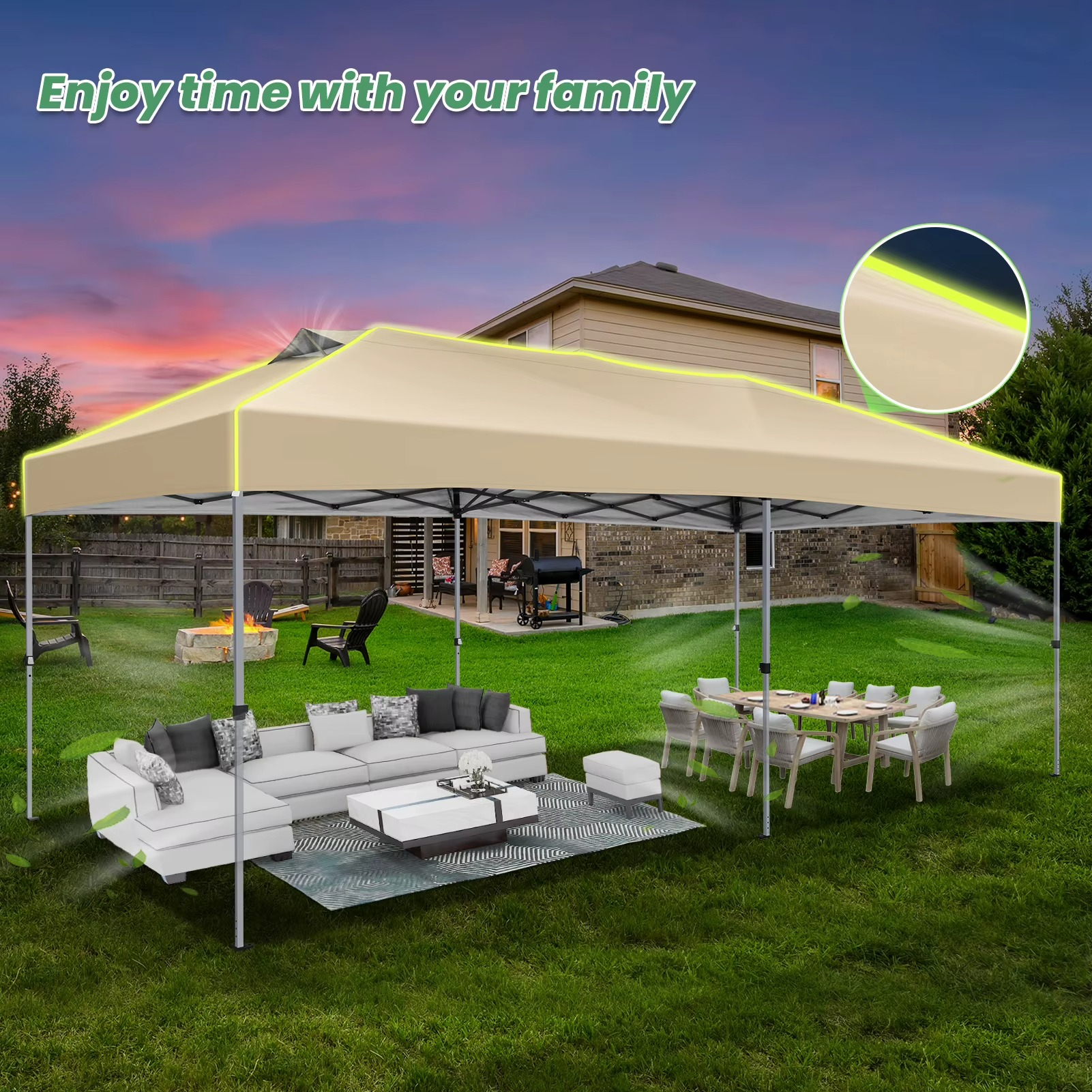 Pop-up Partytent 3×6 m – Easy-Up Tuinpaviljoen met 6 Zijwanden