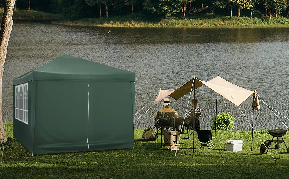 Easy Up Partytent 3x3 m – Opvouwbare Waterdichte Tuintent met UV-bescherming - Pop‑Up Systeem - Inclusief Draagtas