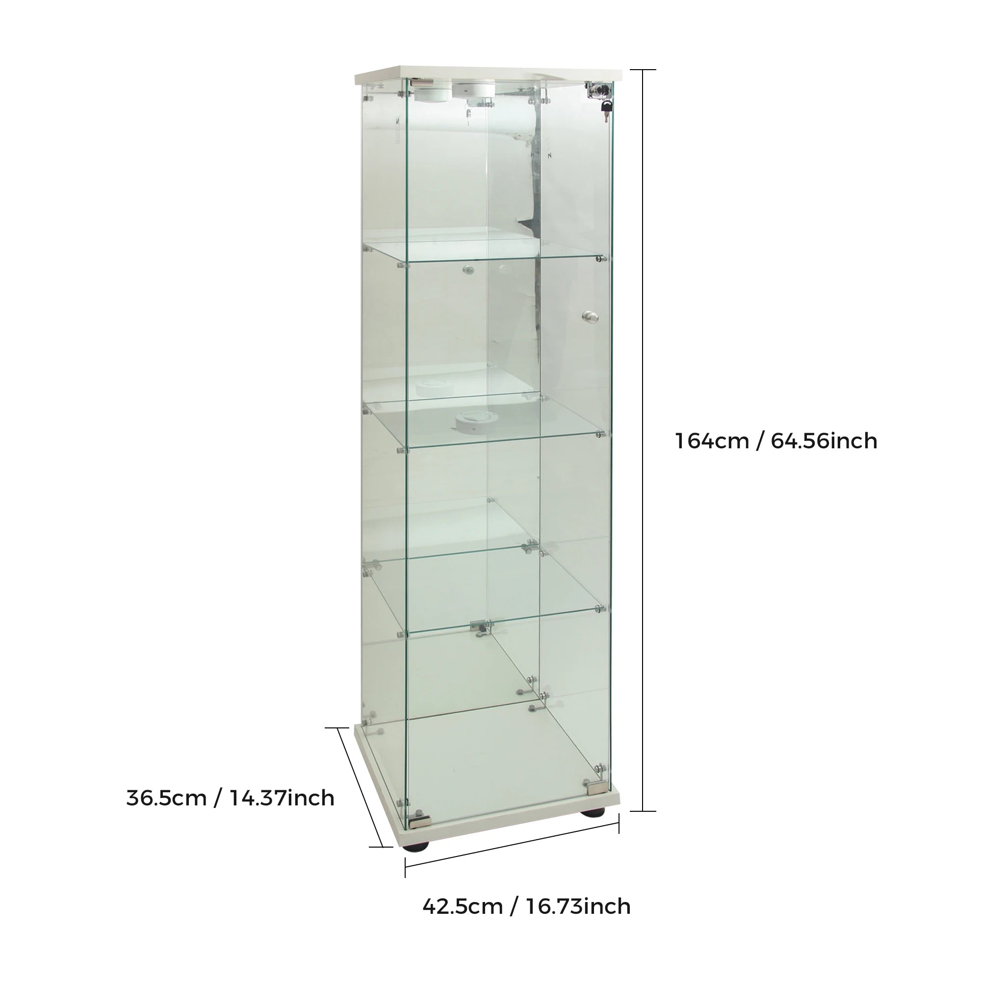 Staande LED Vitrinekast met 4 Niveaus – Moderne Displaykast voor Woonkamer & Slaapkamer