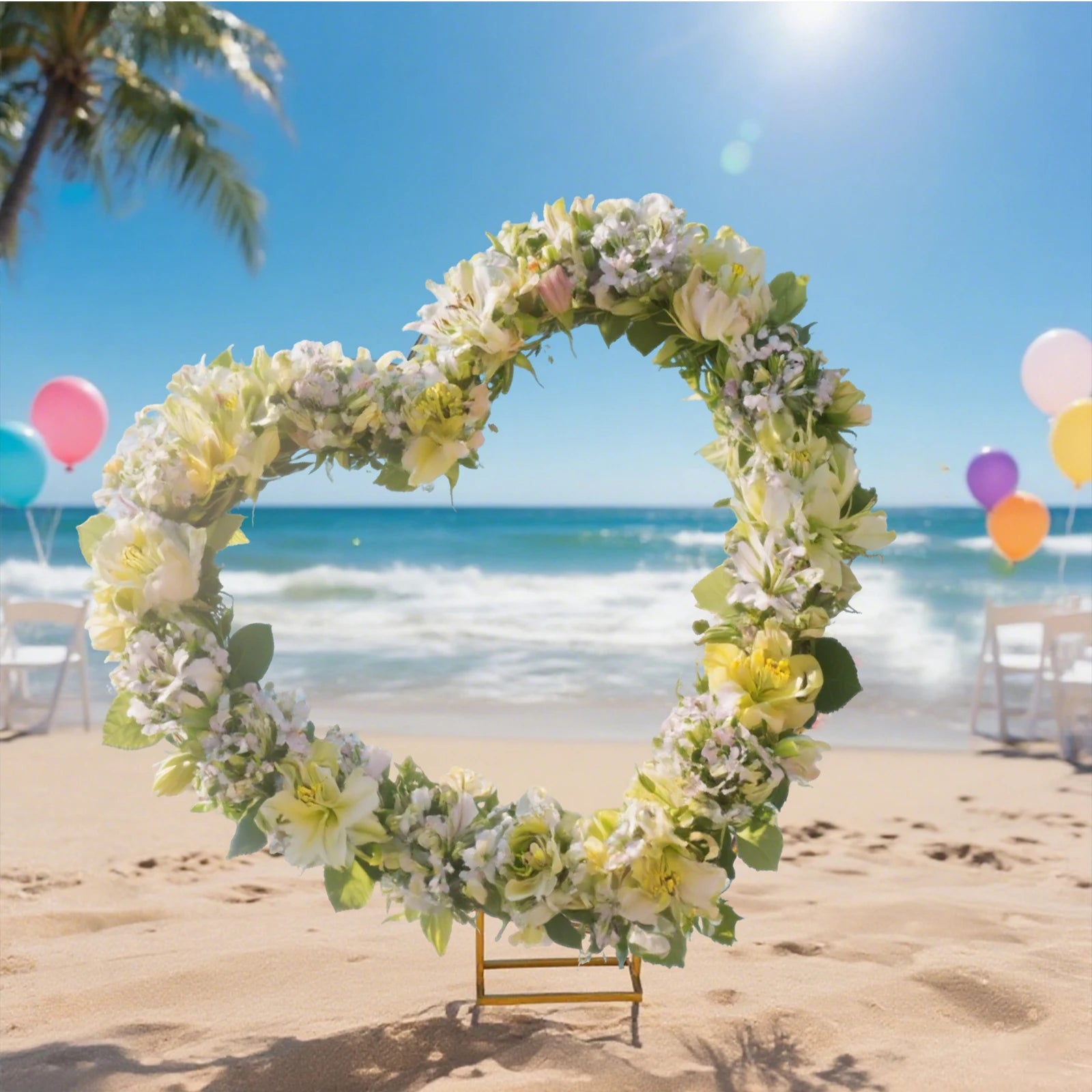 Gouden Ballonnenboog Frame – 2m/2,4m Feestdecoratie voor Bruiloften, Verjaardagen en Ceremonies – Herbruikbare Metaal Stand