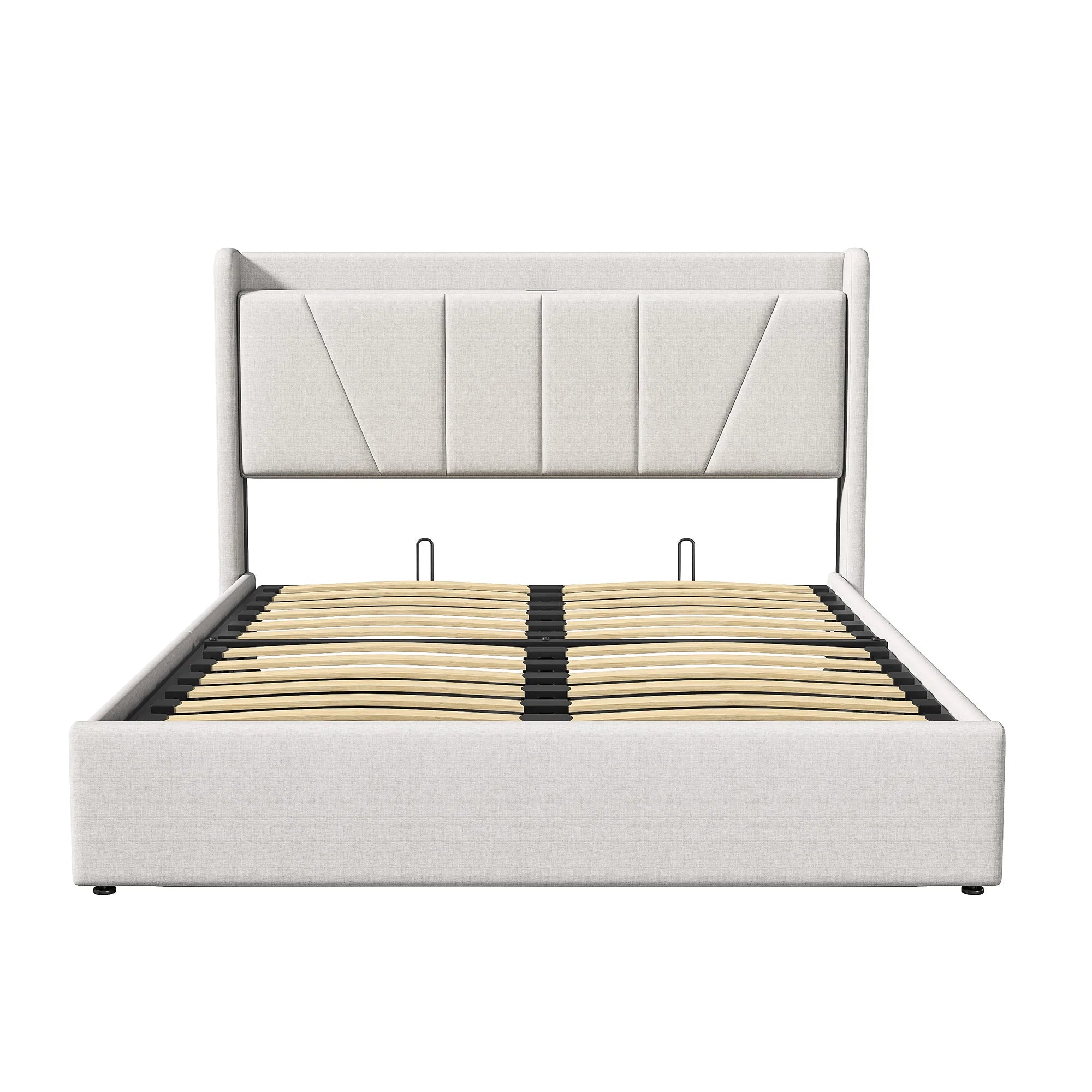 Tweepersoonsbed met Opbergruimte en USB‑Aansluiting – 140/160×200 cm – Gestoffeerd Bedframe
