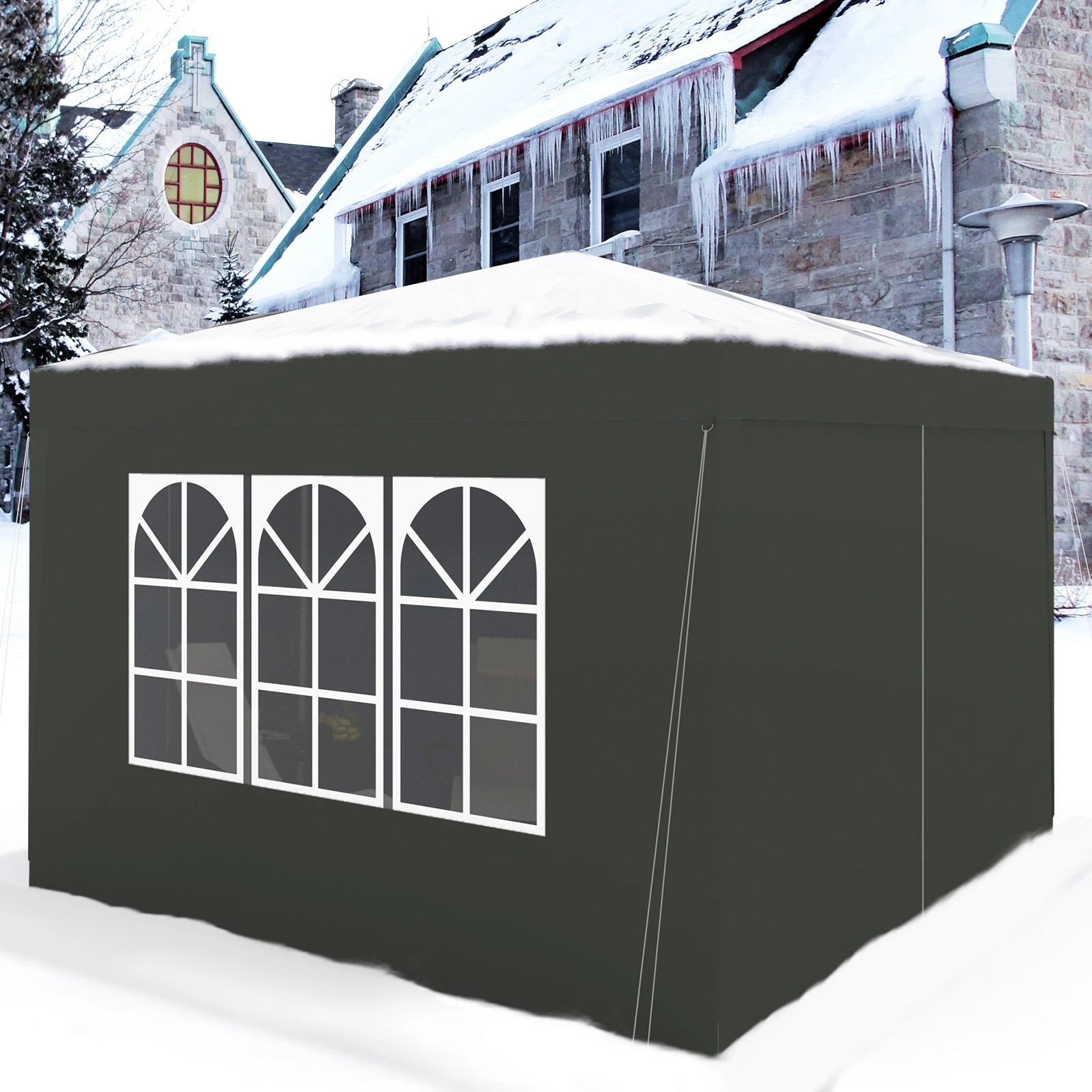 Easy Up Partytent 3x3 m – Opvouwbare Waterdichte Tuintent met UV-bescherming - Pop‑Up Systeem - Inclusief Draagtas