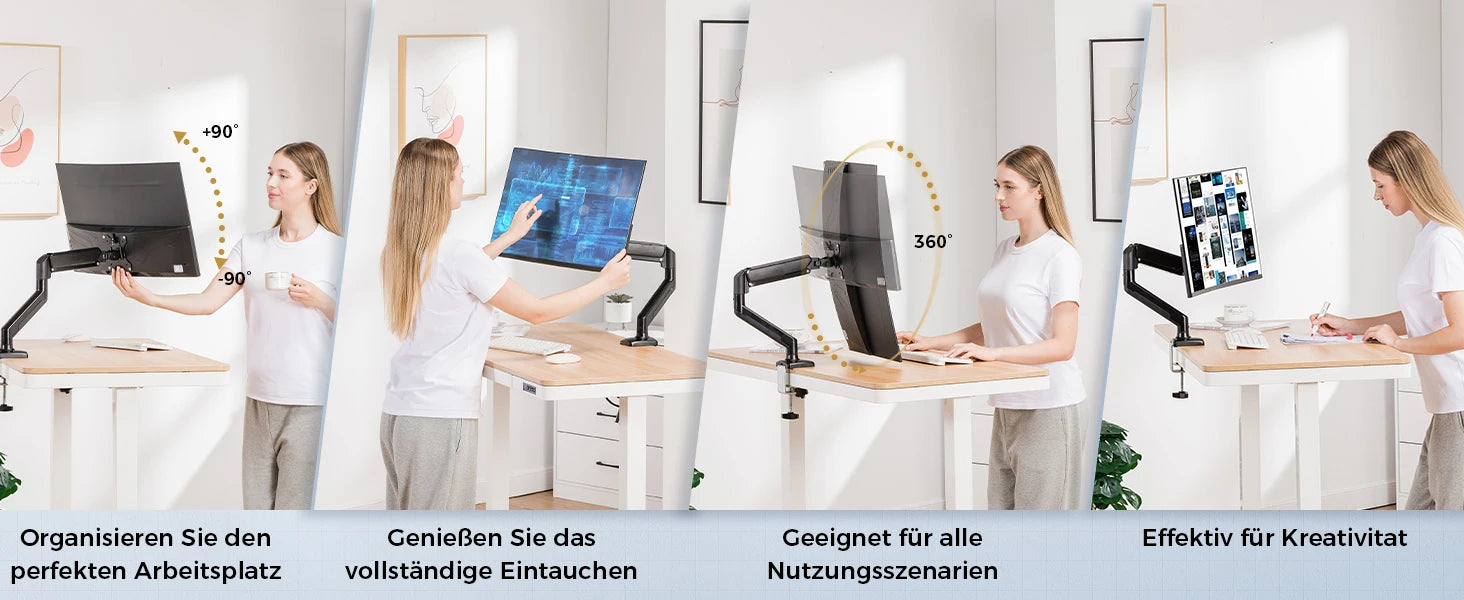 Verstelbare Monitor Arm Enkel 13-32 Inch met Gasveer en VESA Mount