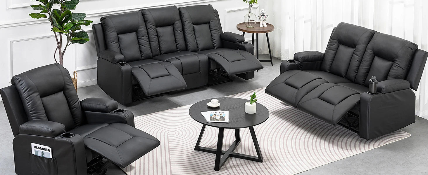 Luxe Relaxfauteuil 360° Draaibaar – Verstelbare TV Stoel met Voetsteun en Kunstleren Bekleding