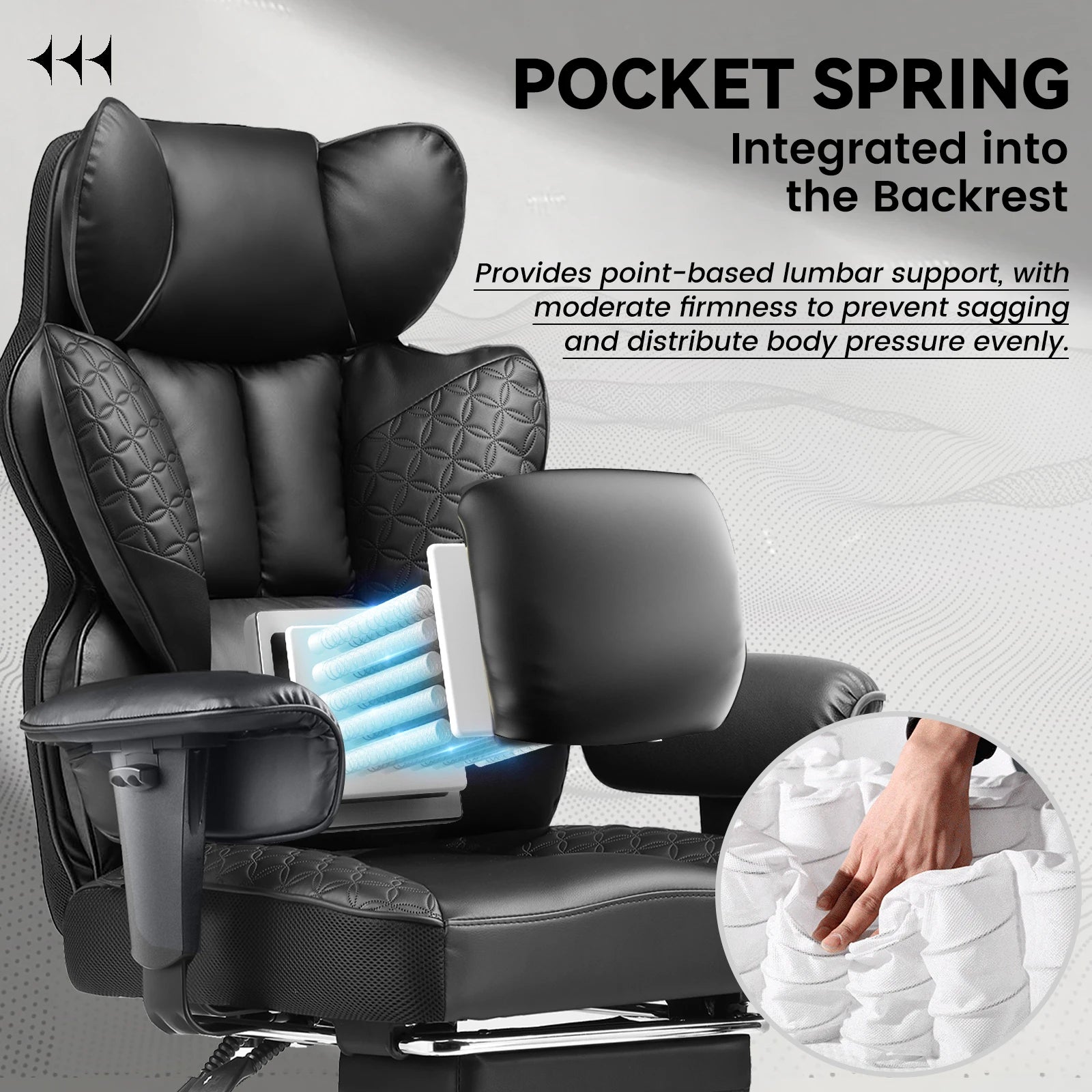 Ergonomische Gaming Chair & Bureaustoel – Verstelbare Armleuningen, Lendensteun, PU Leer – 150 kg