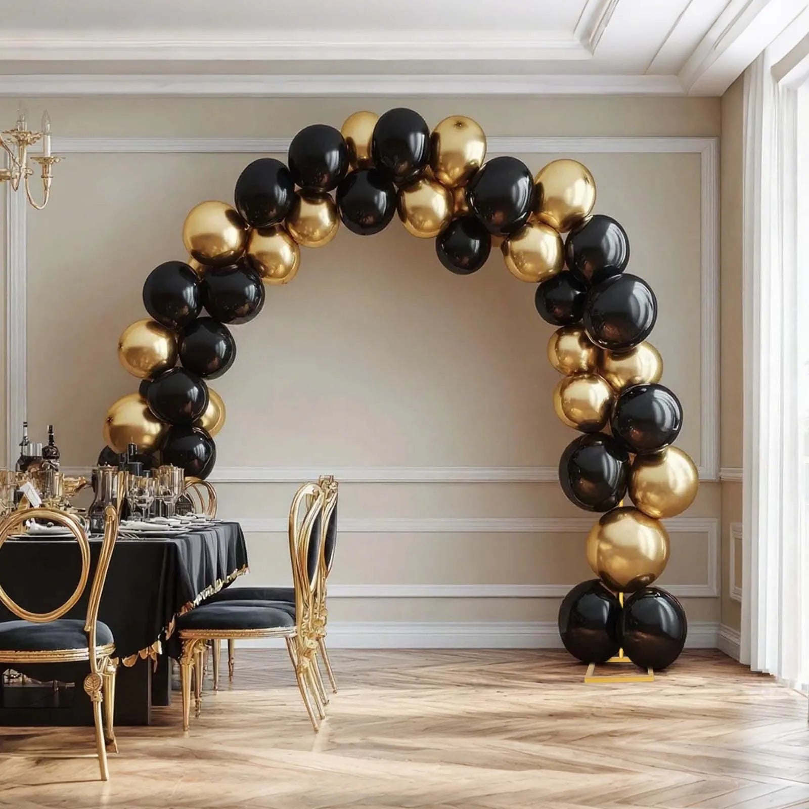Gouden Ballonnenboog Frame – 2m/2,4m Feestdecoratie voor Bruiloften, Verjaardagen en Ceremonies – Herbruikbare Metaal Stand
