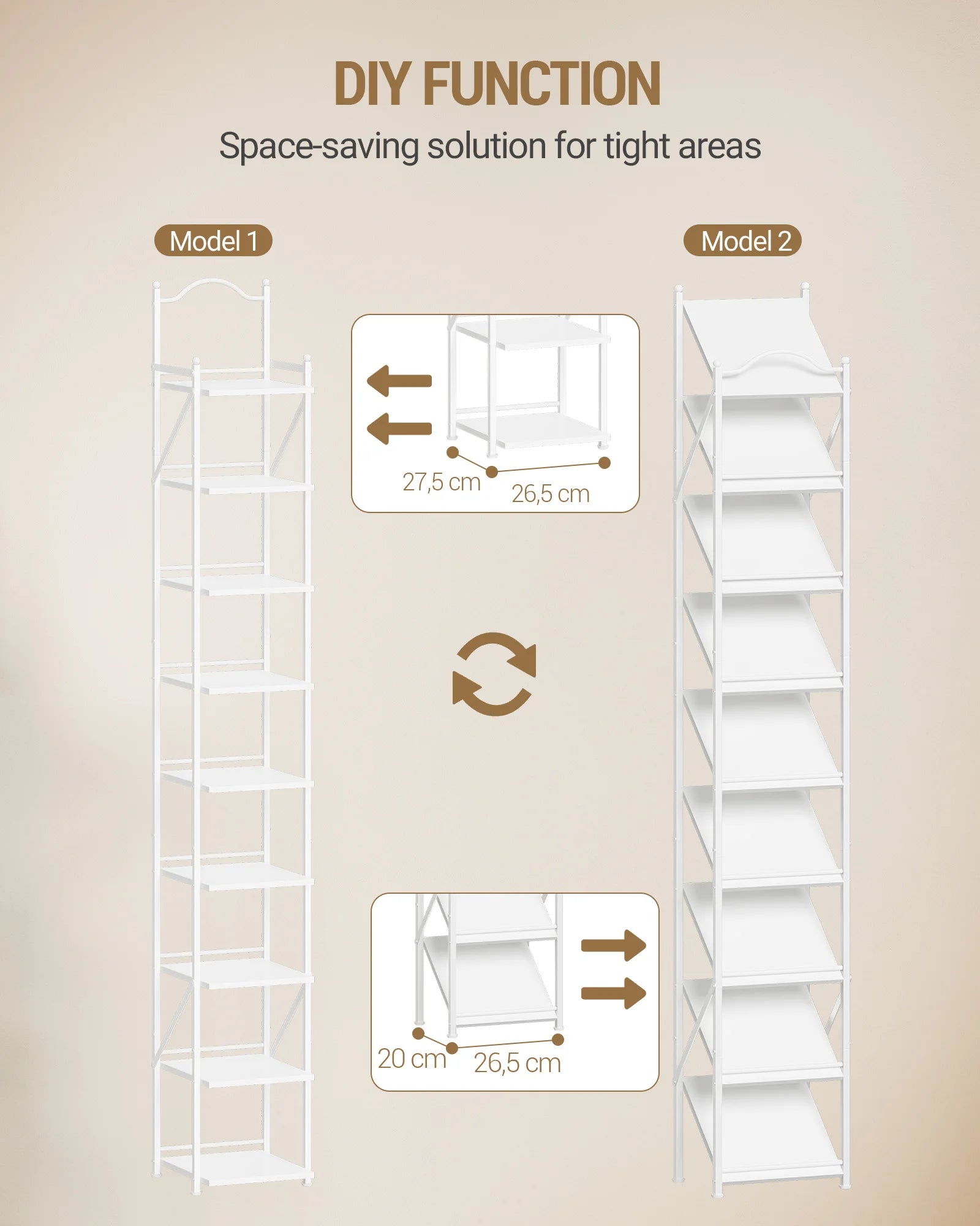 Smal 9‑Laags Vertical Schoenenrek – Ruimtebesparend & Instelbaar Schoenen Organizer