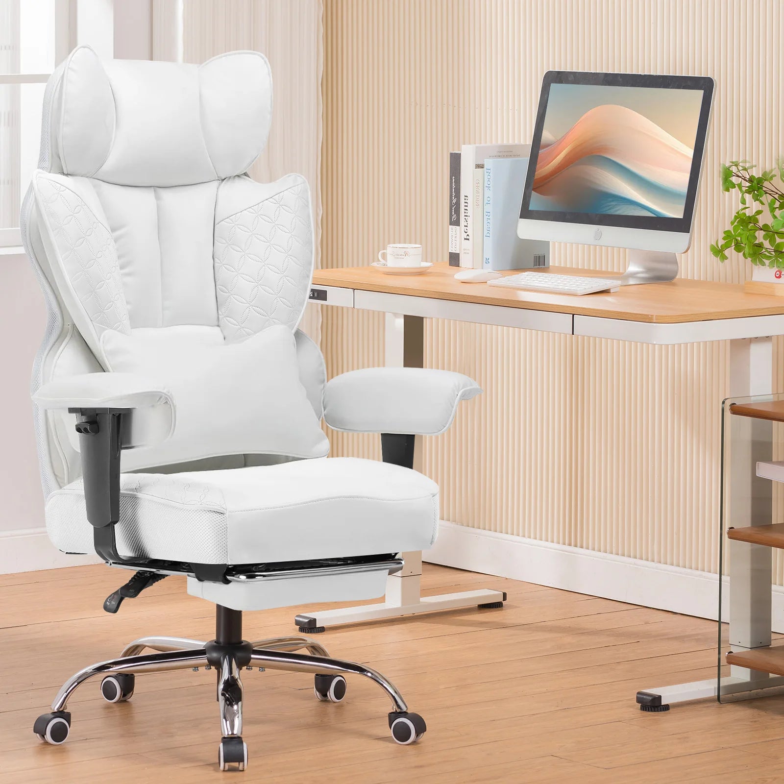 Ergonomische Gaming Chair & Bureaustoel – Verstelbare Armleuningen, Lendensteun, PU Leer – 150 kg