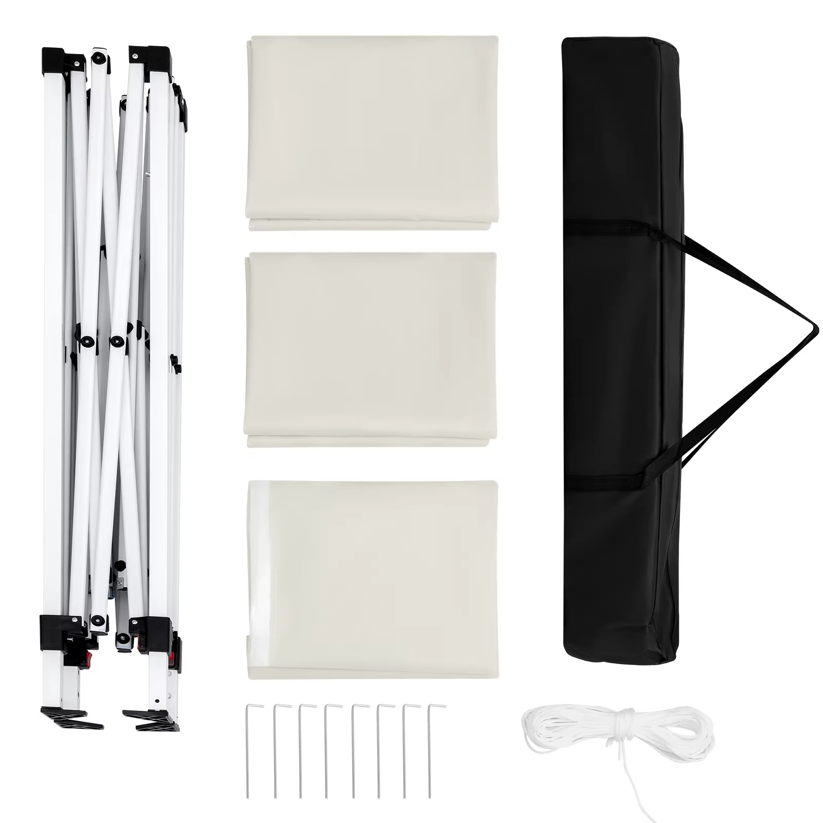 Easy Up Partytent 2×2 m – Opvouwbaar Paviljoen met 4 Zijwanden