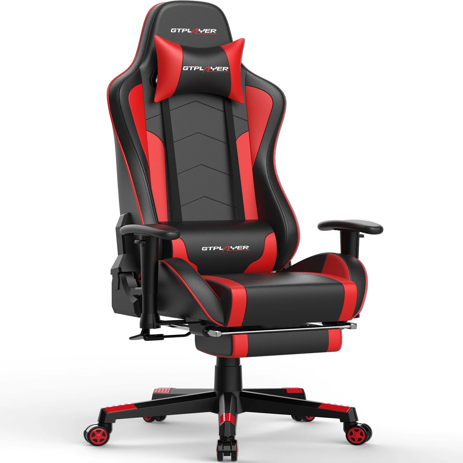 Gamingstoel met Bluetooth Speakers – Ergonomische Bureaustoel met Voetensteun en PU Leer (Recline 150°)
