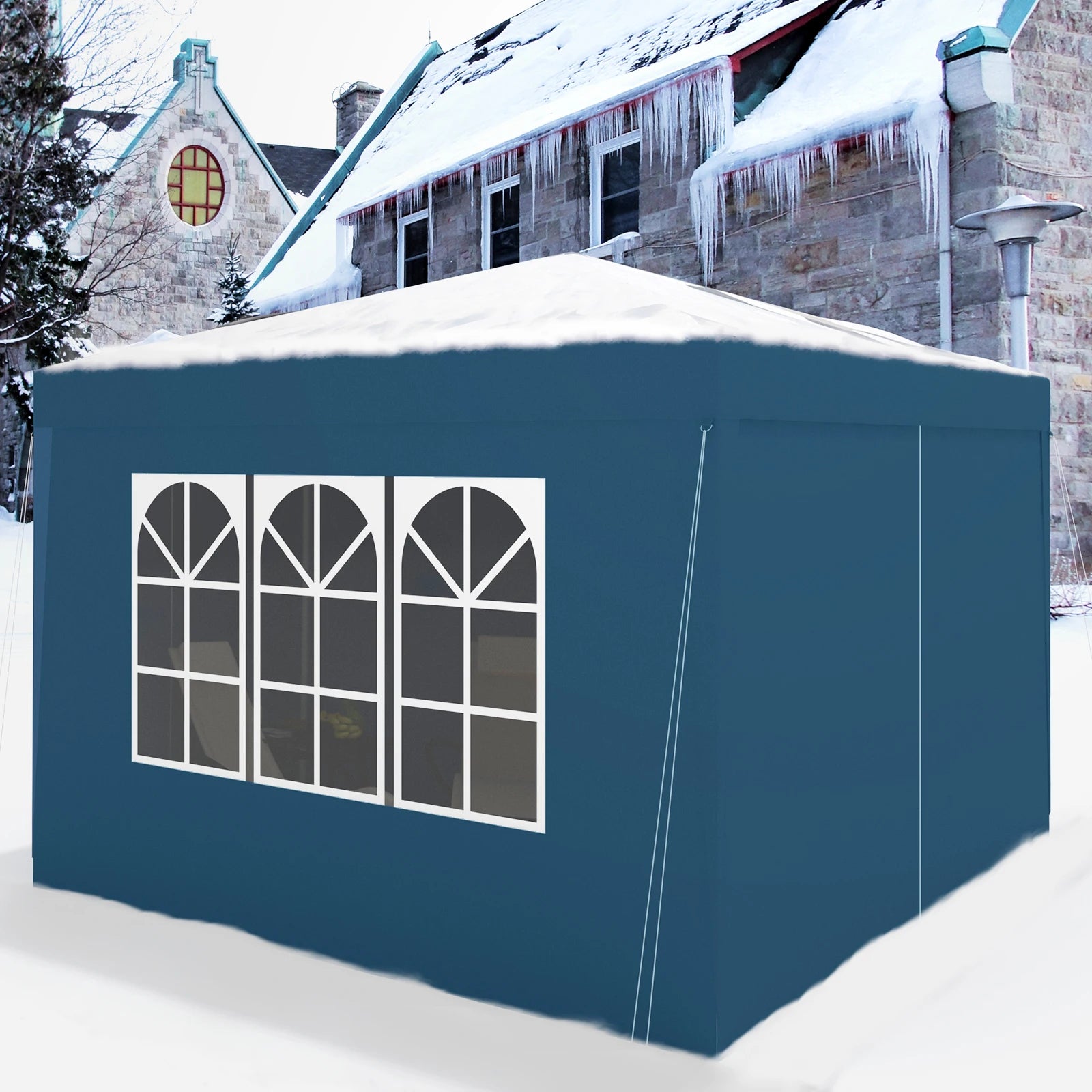 Easy Up Partytent 3x3 m – Opvouwbare Waterdichte Tuintent met UV-bescherming - Pop‑Up Systeem - Inclusief Draagtas