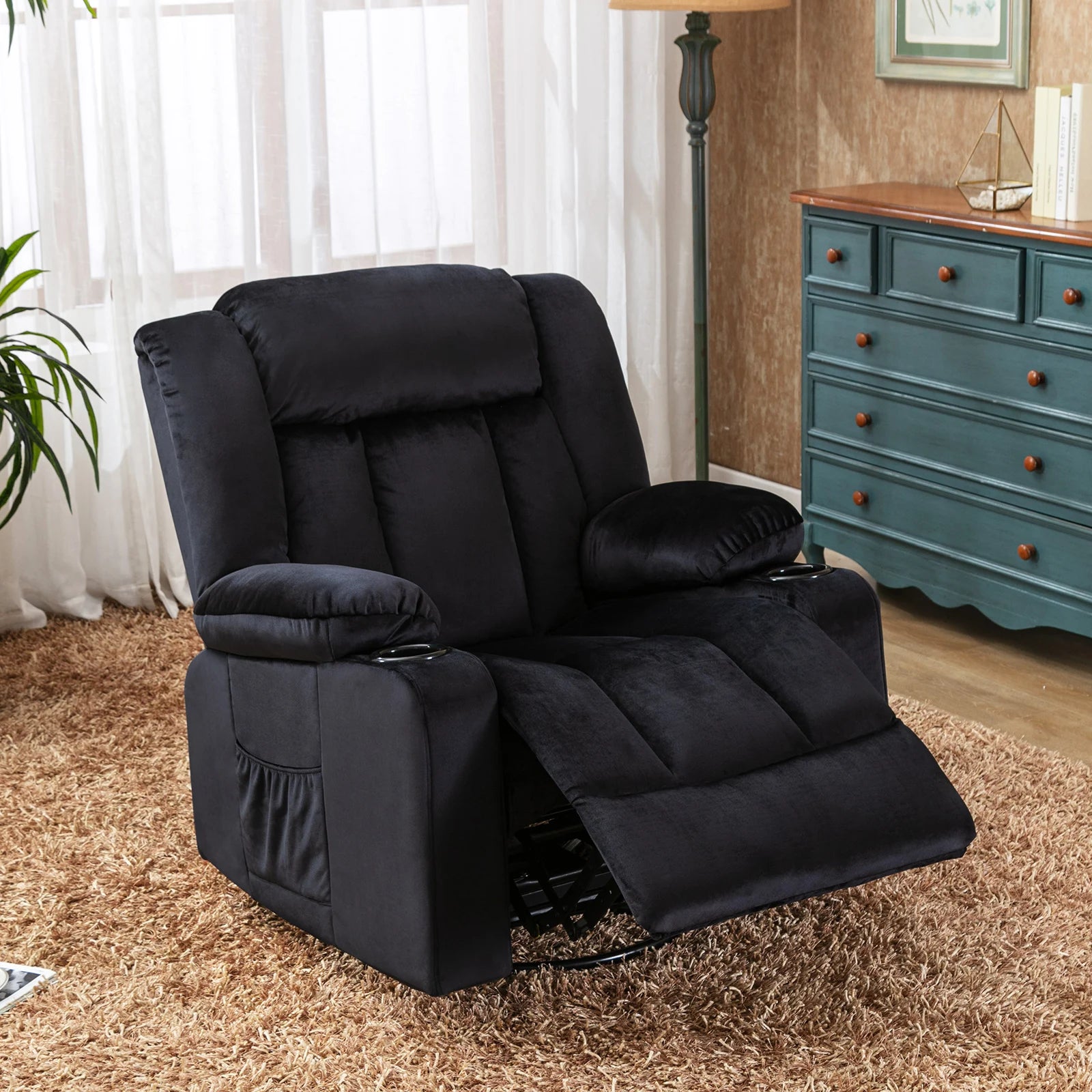 Verstelbare Relax Fauteuil met Voetensteun en Bekerhouders – Luxe TV Stoel 90°–160° Ergonomisch Comfort