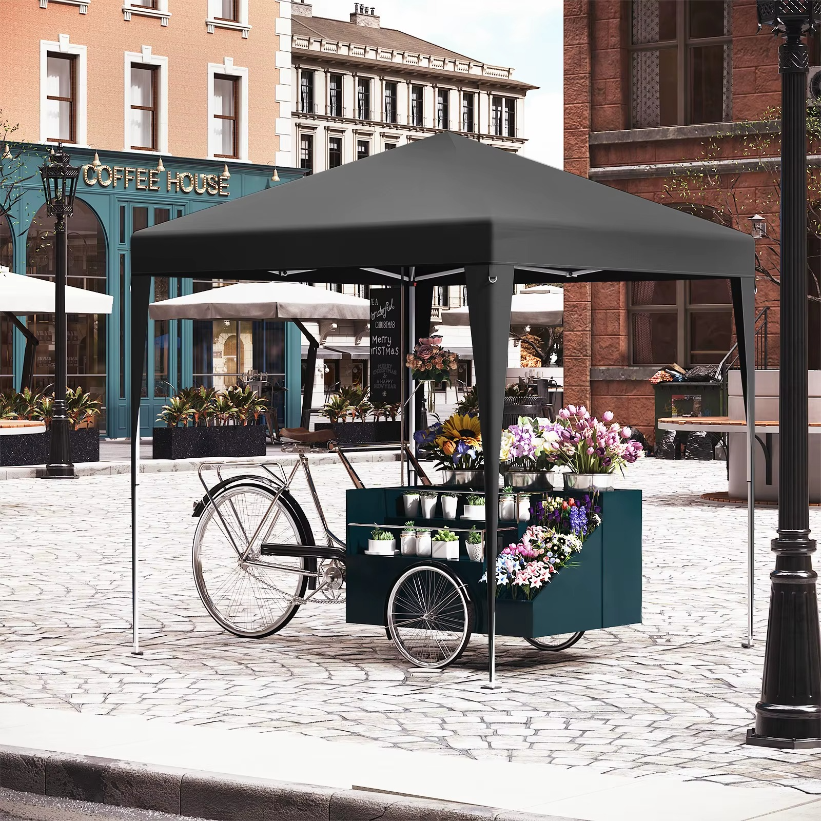 Easy Up Partytent 2×2 m – Opvouwbaar Paviljoen met 4 Zijwanden