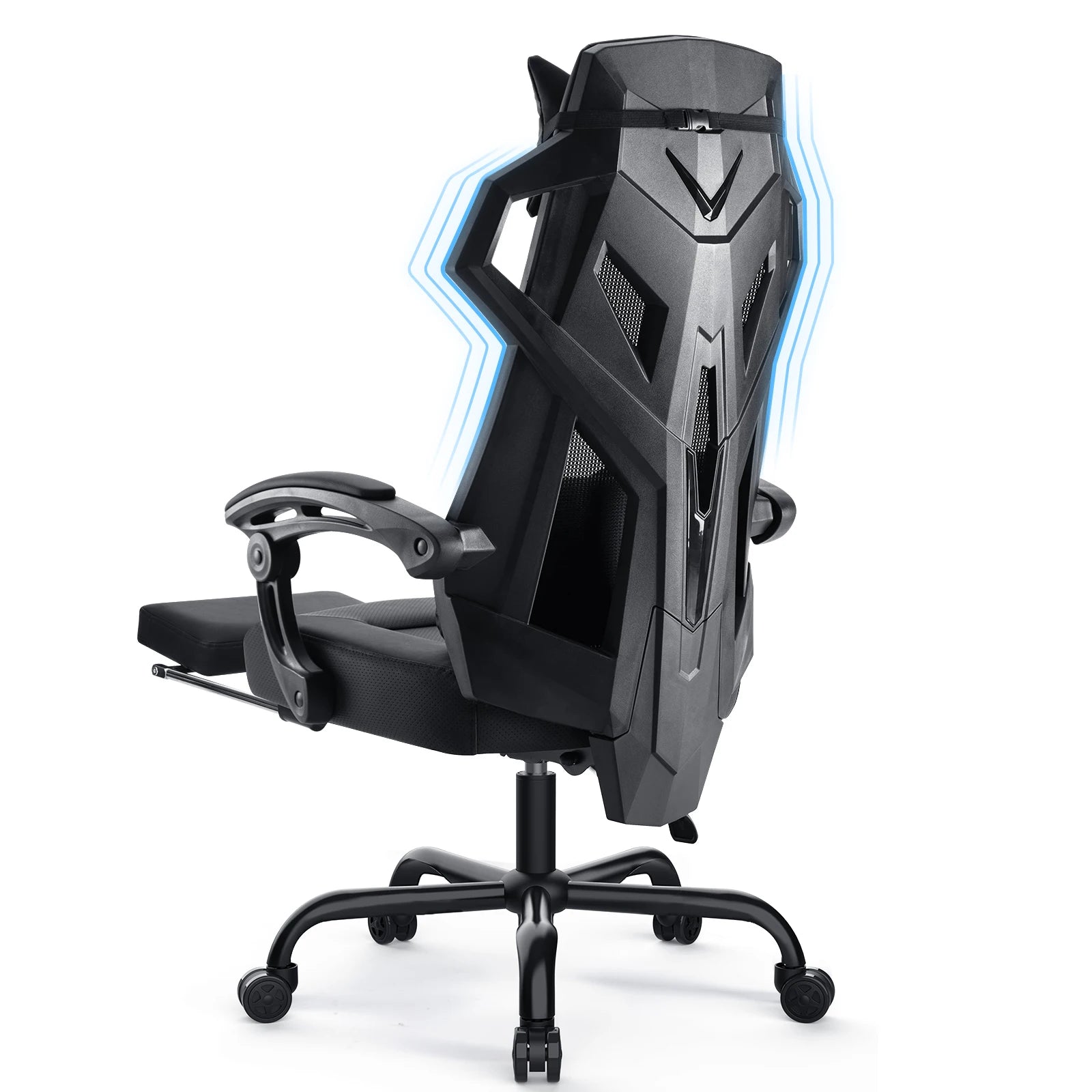 Ergonomische Mesh Bureaustoel met Lendensteun & Hoofdsteun – Verstelbare Gaming Stoel tot 150 kg