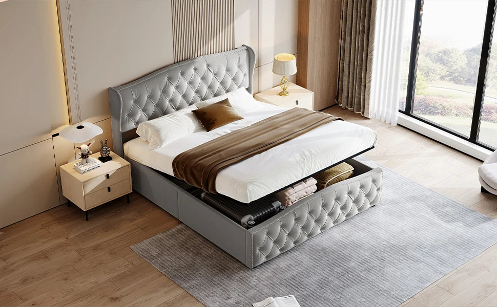 Tweepersoonsbed met opbergruimte 140x200 cm – Stijlvol & functioneel