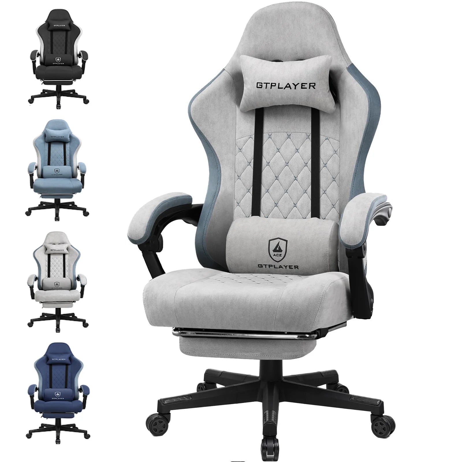 Ergonomische Gaming Stoel met Voetensteun en Pocket Springs – Verstelbare Bureaustoel van Stof voor Ultiem Comfort