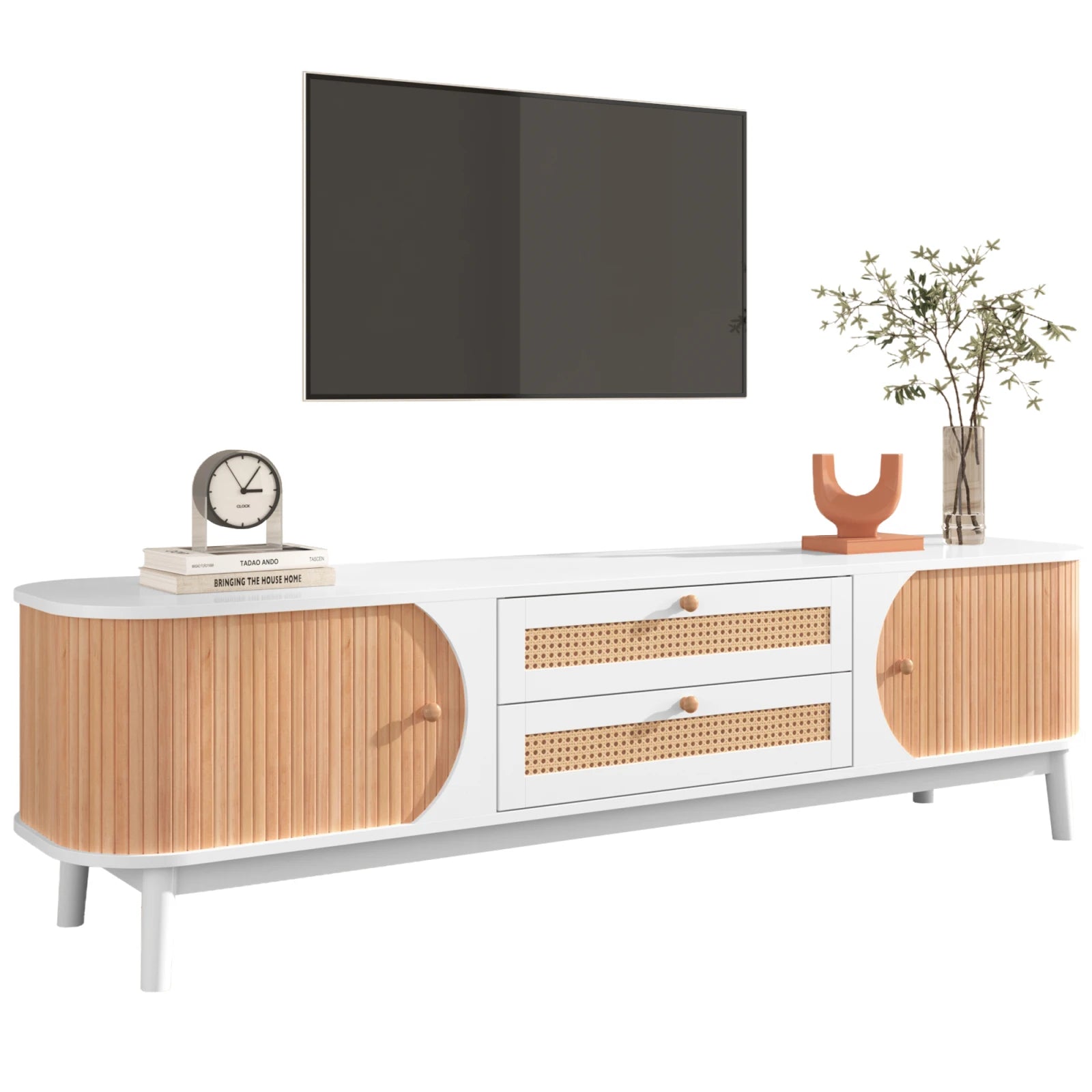 TV-Garderobe van Hout – Meubel met Deuren en Laden, Landhuisstijl