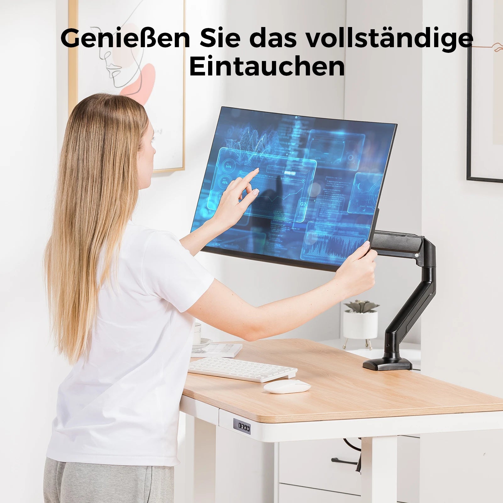 Verstelbare Monitor Arm Enkel 13-32 Inch met Gasveer en VESA Mount