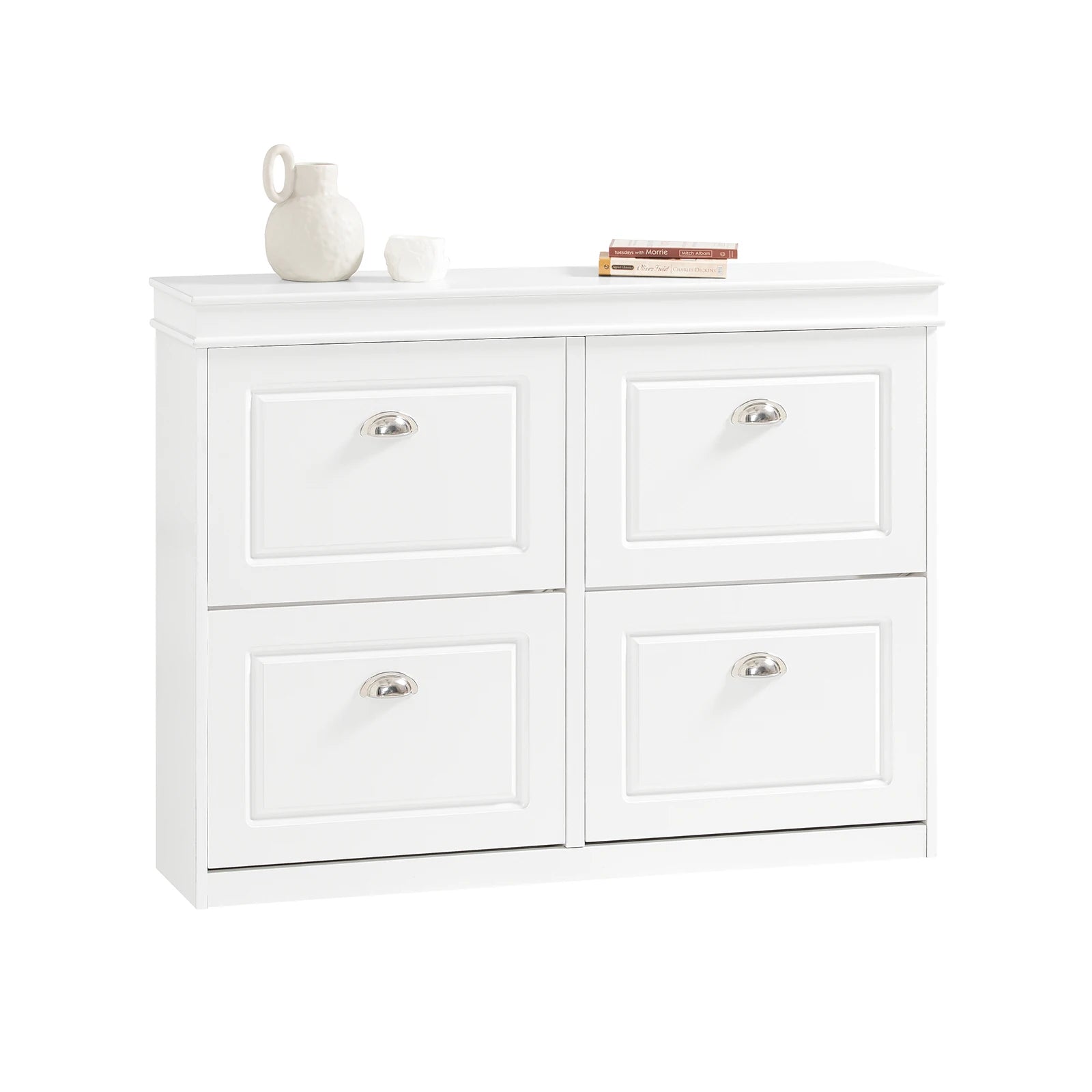 Ruime schoenenkast met 4 kleppen en 8 planken – Compact & Organiserend Schoenenrek