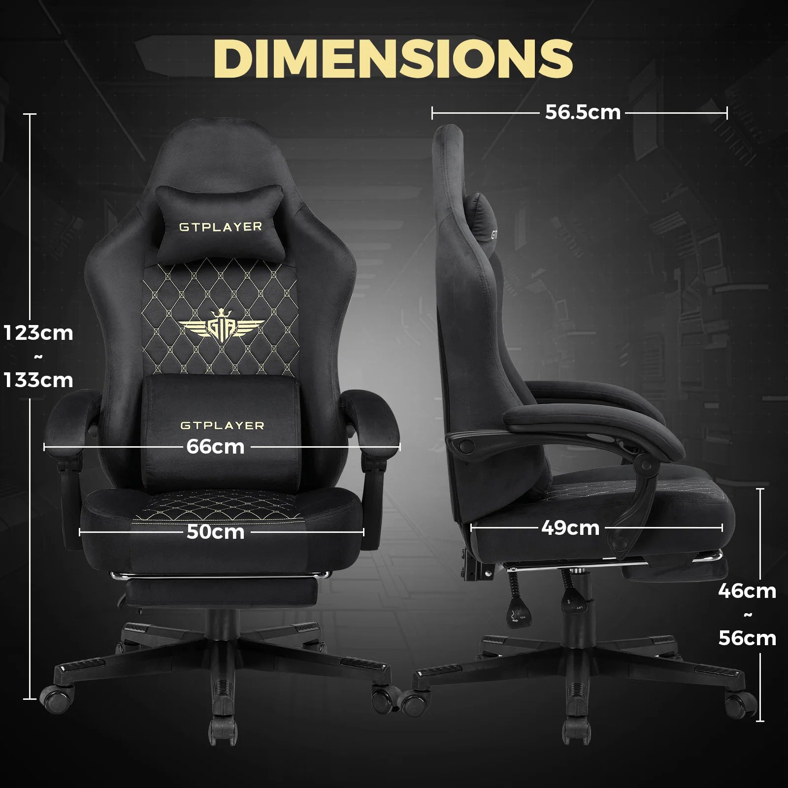 Ergonomische Gaming Stoel met Voetsteun – Stoffen Bureaustoel 360° Draaibaar & Verstelbaar (Comfort PC & Thuiswerk Stoel)