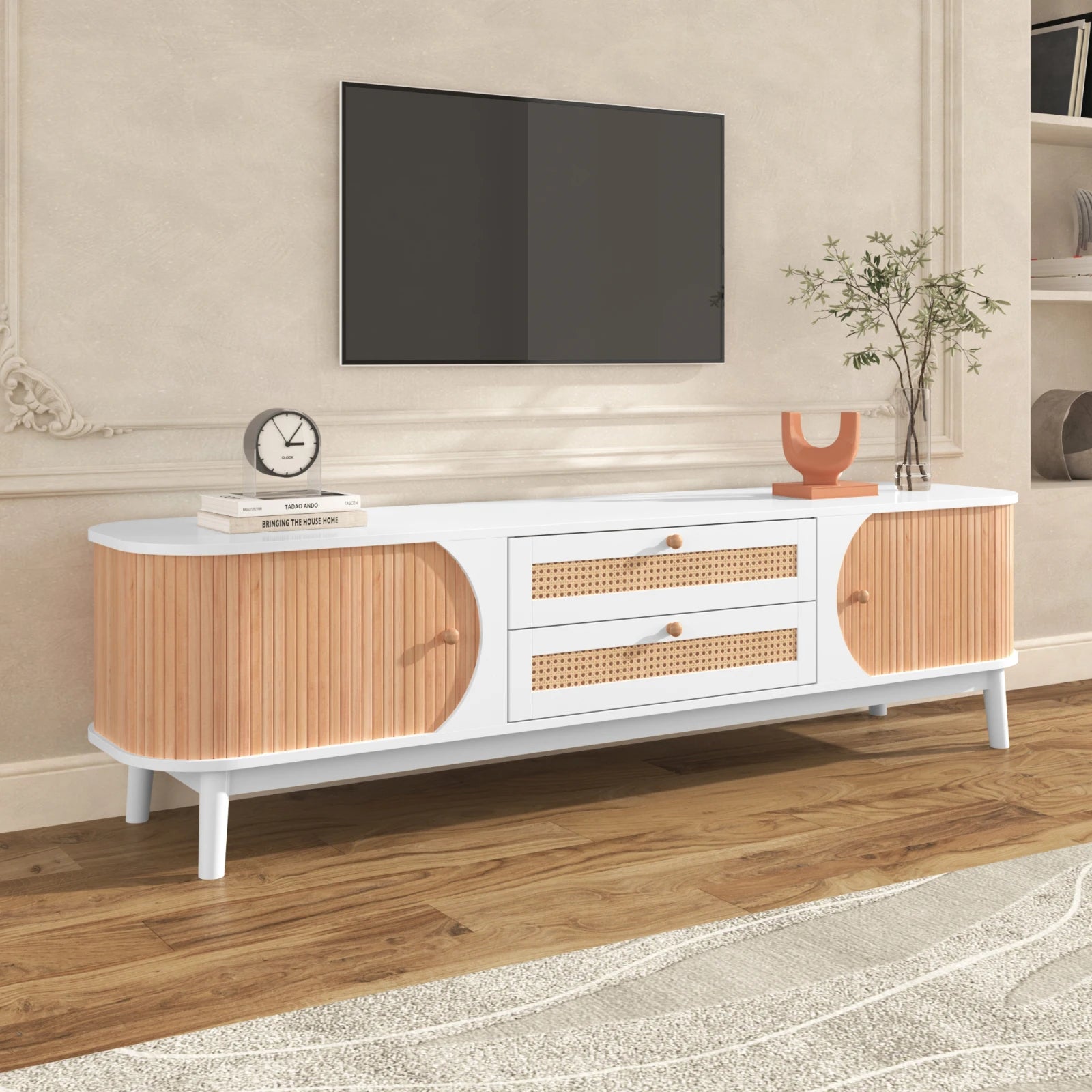 TV-Garderobe van Hout – Meubel met Deuren en Laden, Landhuisstijl