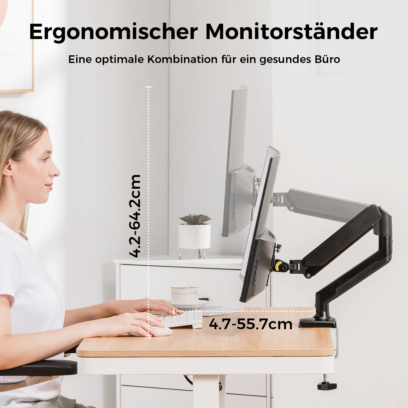 Verstelbare Monitor Arm Enkel 13-32 Inch met Gasveer en VESA Mount