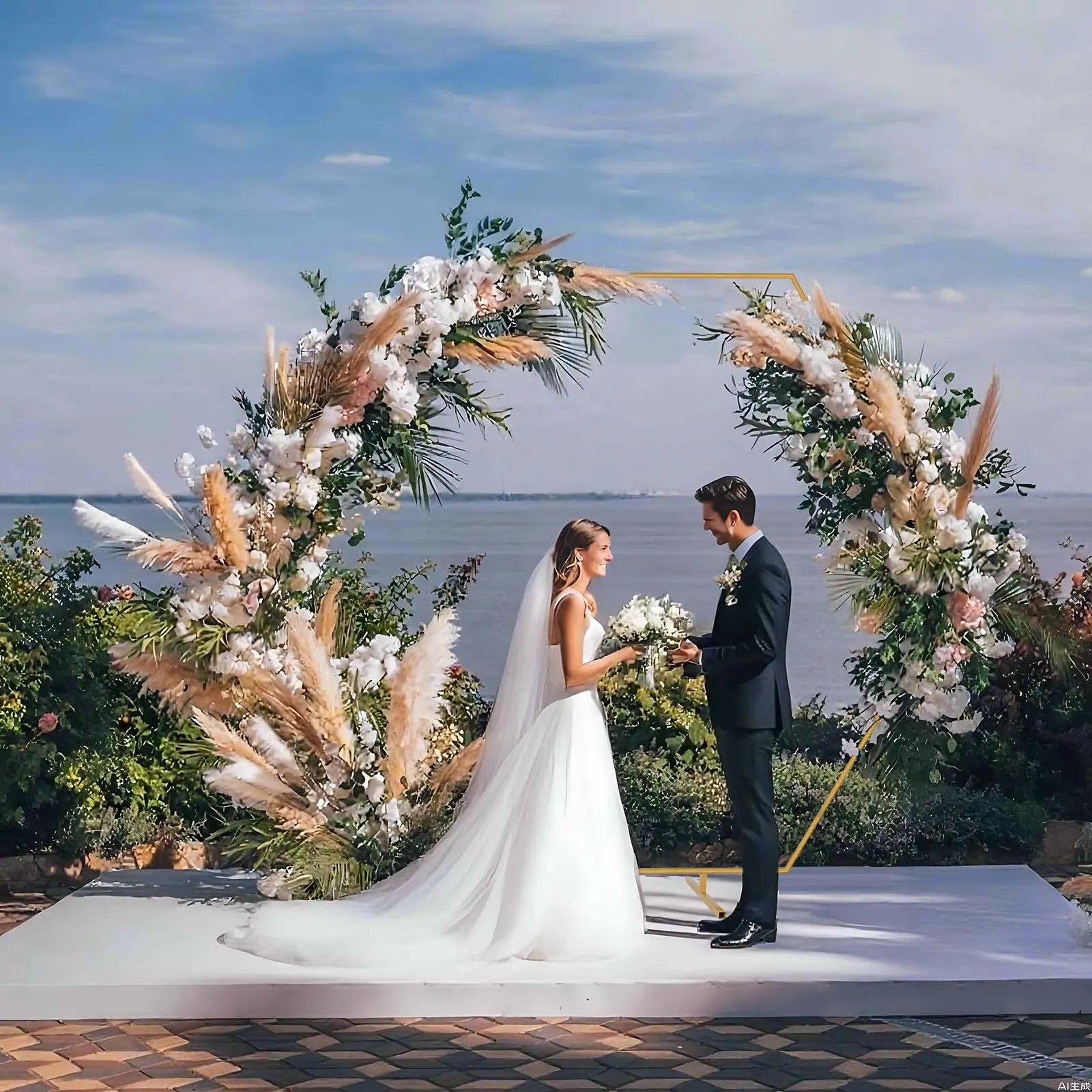 Gouden Ballonnenboog Frame – 2m/2,4m Feestdecoratie voor Bruiloften, Verjaardagen en Ceremonies – Herbruikbare Metaal Stand