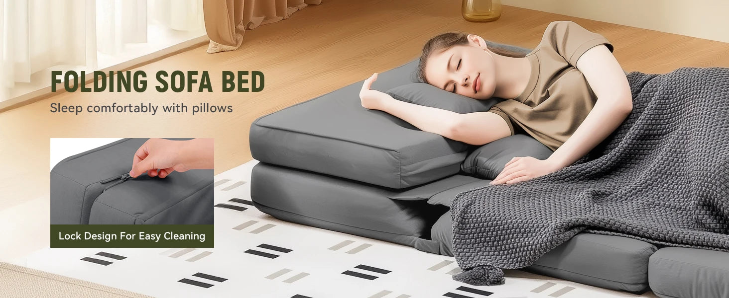 Verstelbare 2-Persoons Slaapbank met 6 Standen – Compacte Multifunctionele Sofa Bed voor Kleine Ruimtes