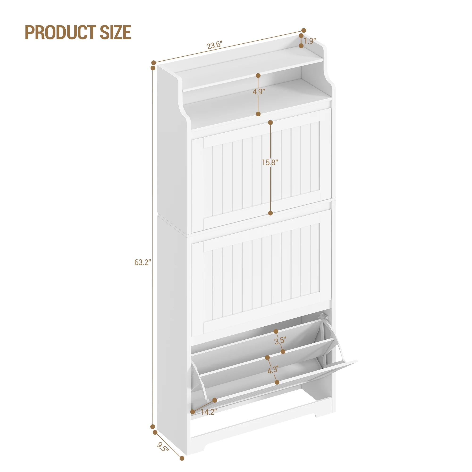 Schoenenkast 3‑Deurs – Ruim Schoenenrek voor Tot 16 Paar – Modern & Functioneel