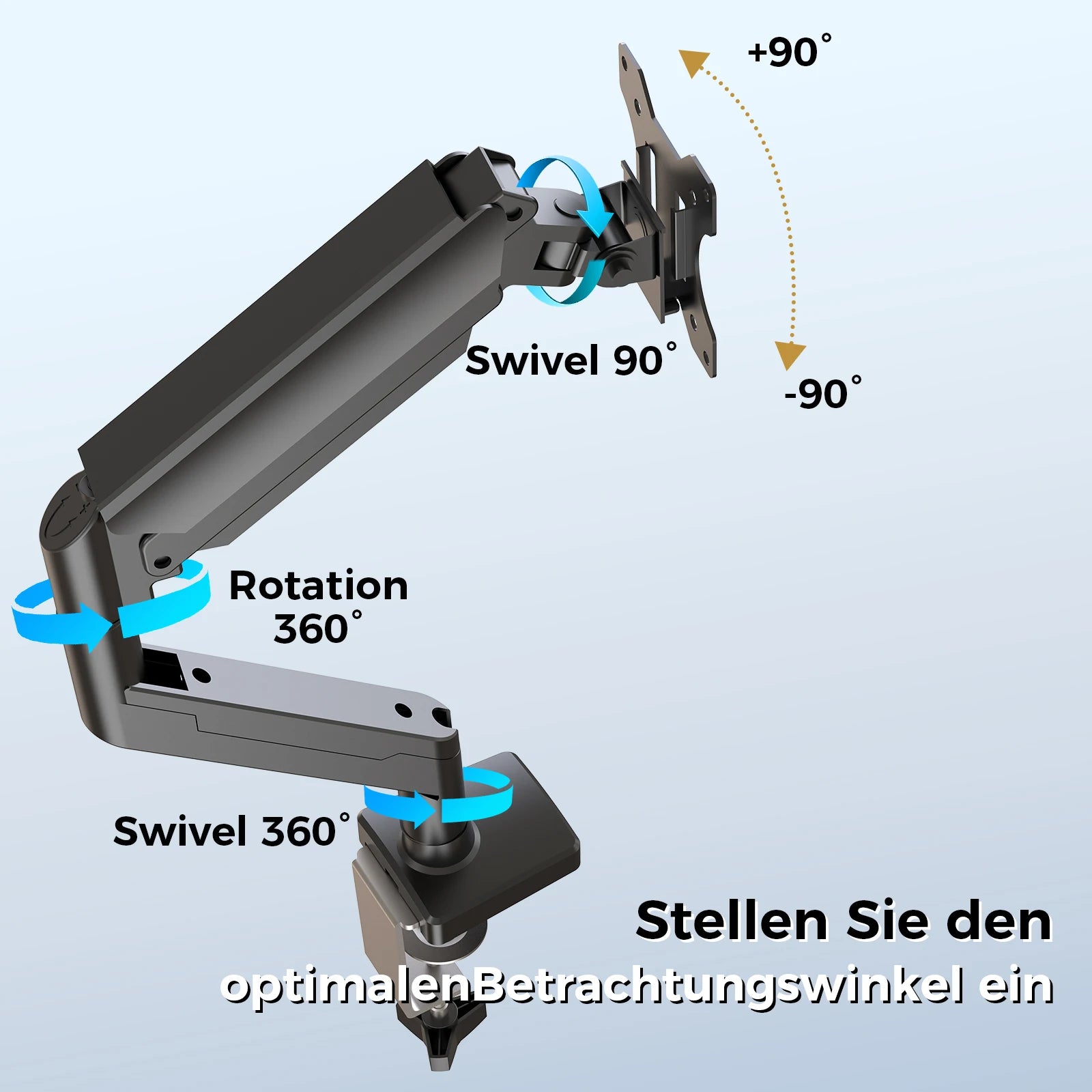 Verstelbare Monitor Arm Enkel 13-32 Inch met Gasveer en VESA Mount