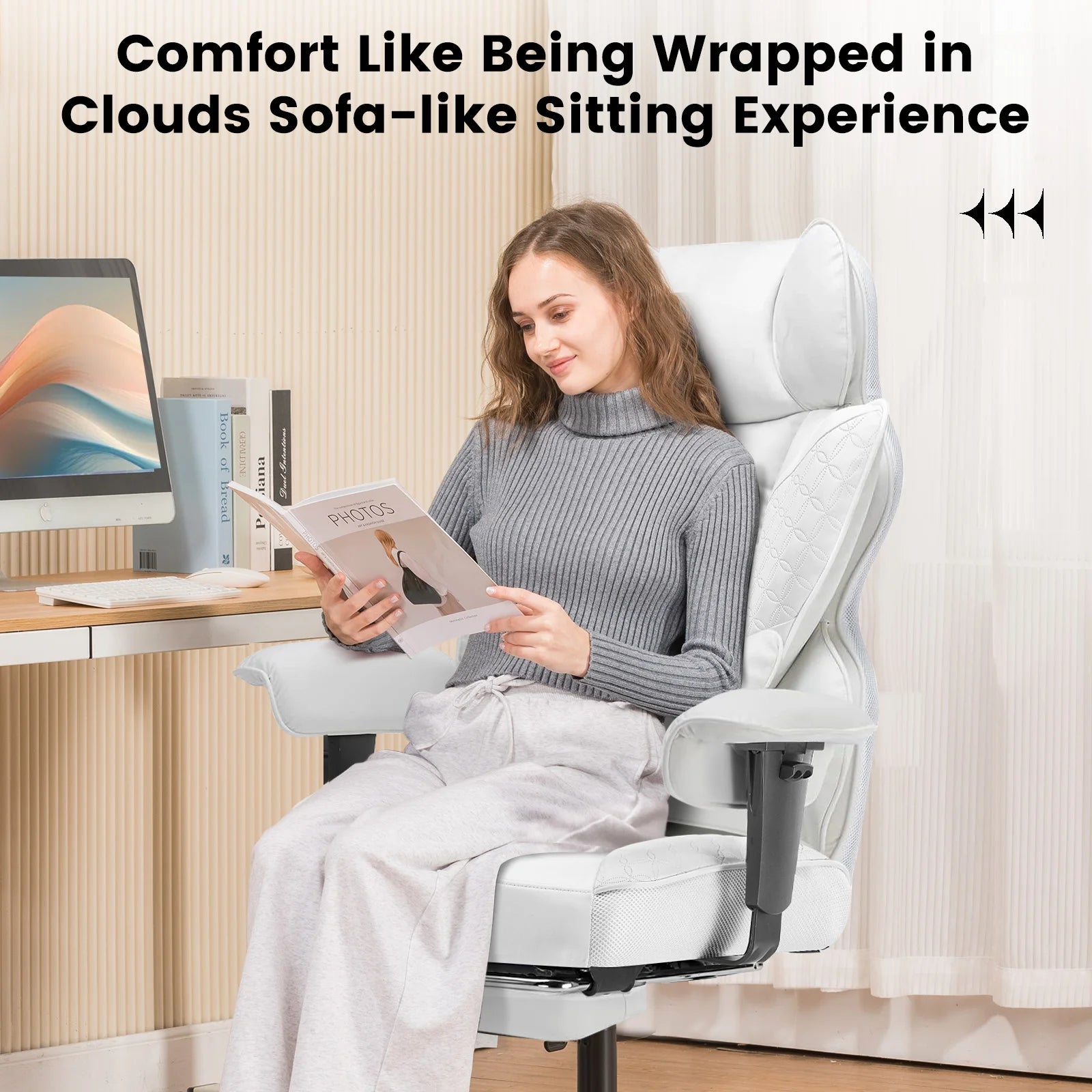 Ergonomische Gaming Chair & Bureaustoel – Verstelbare Armleuningen, Lendensteun, PU Leer – 150 kg
