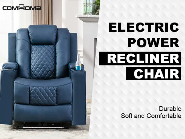Elektrische Relaxfauteuil met Massage & LED – Verstelbare TV Stoel met Bekerhouders en Opbergvakken – Luxe Home Cinema Fauteuil
